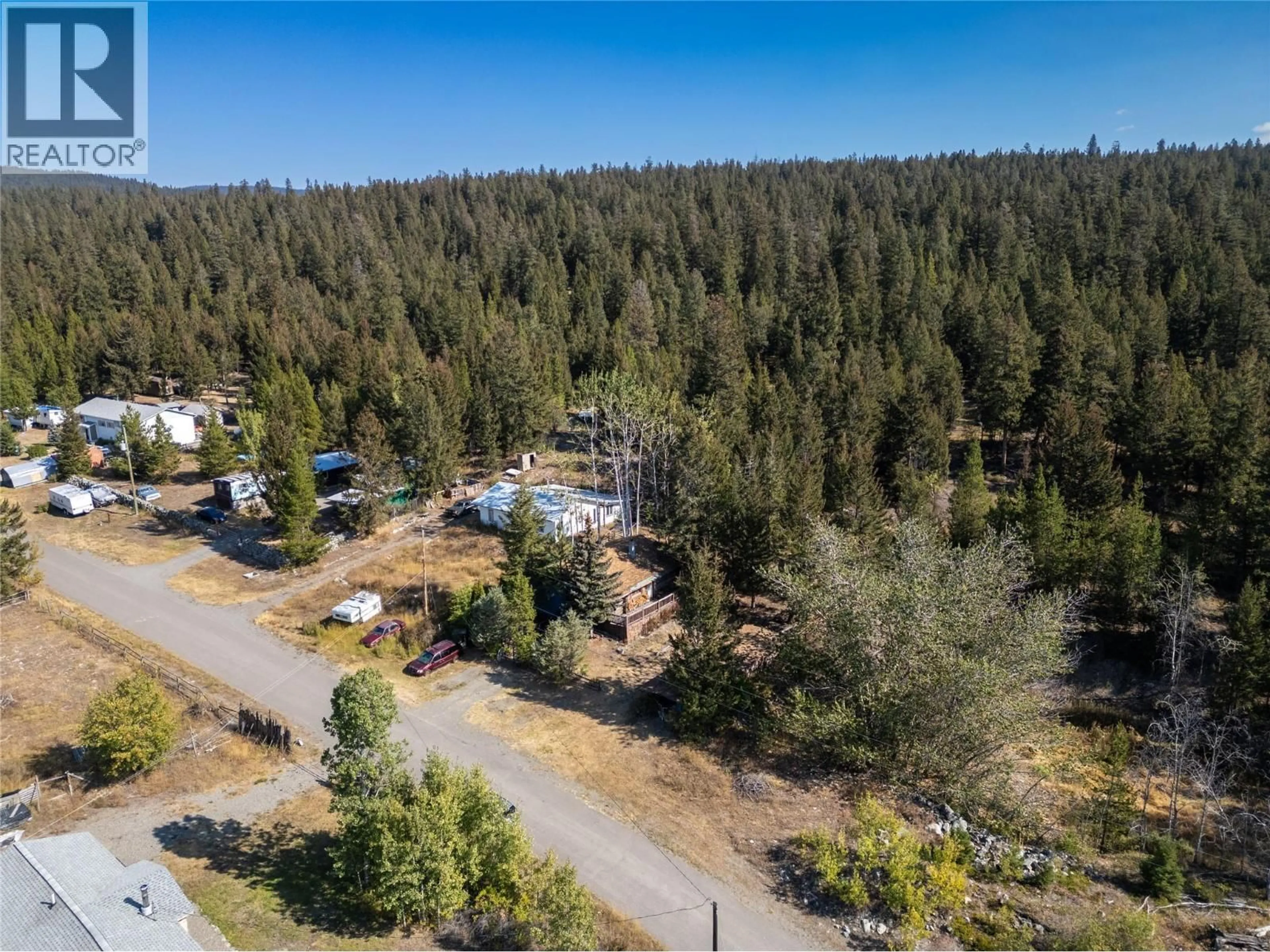 A pic from outside/outdoor area/front of a property/back of a property/a pic from drone, forest/trees view for 4208 NORTH ROAD, Ashcroft British Columbia V0K1A0