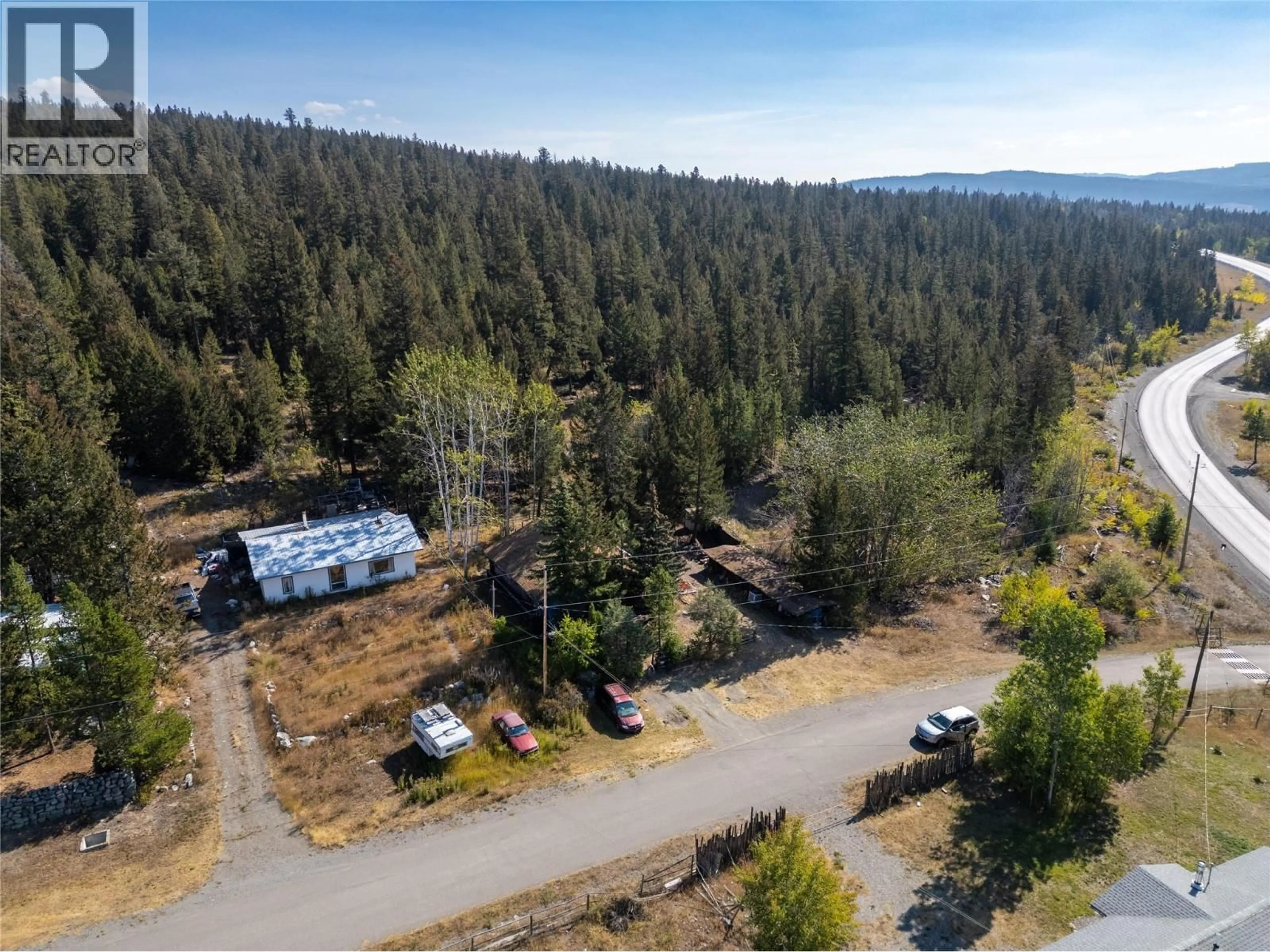 A pic from outside/outdoor area/front of a property/back of a property/a pic from drone, forest/trees view for 4208 NORTH ROAD, Ashcroft British Columbia V0K1A0