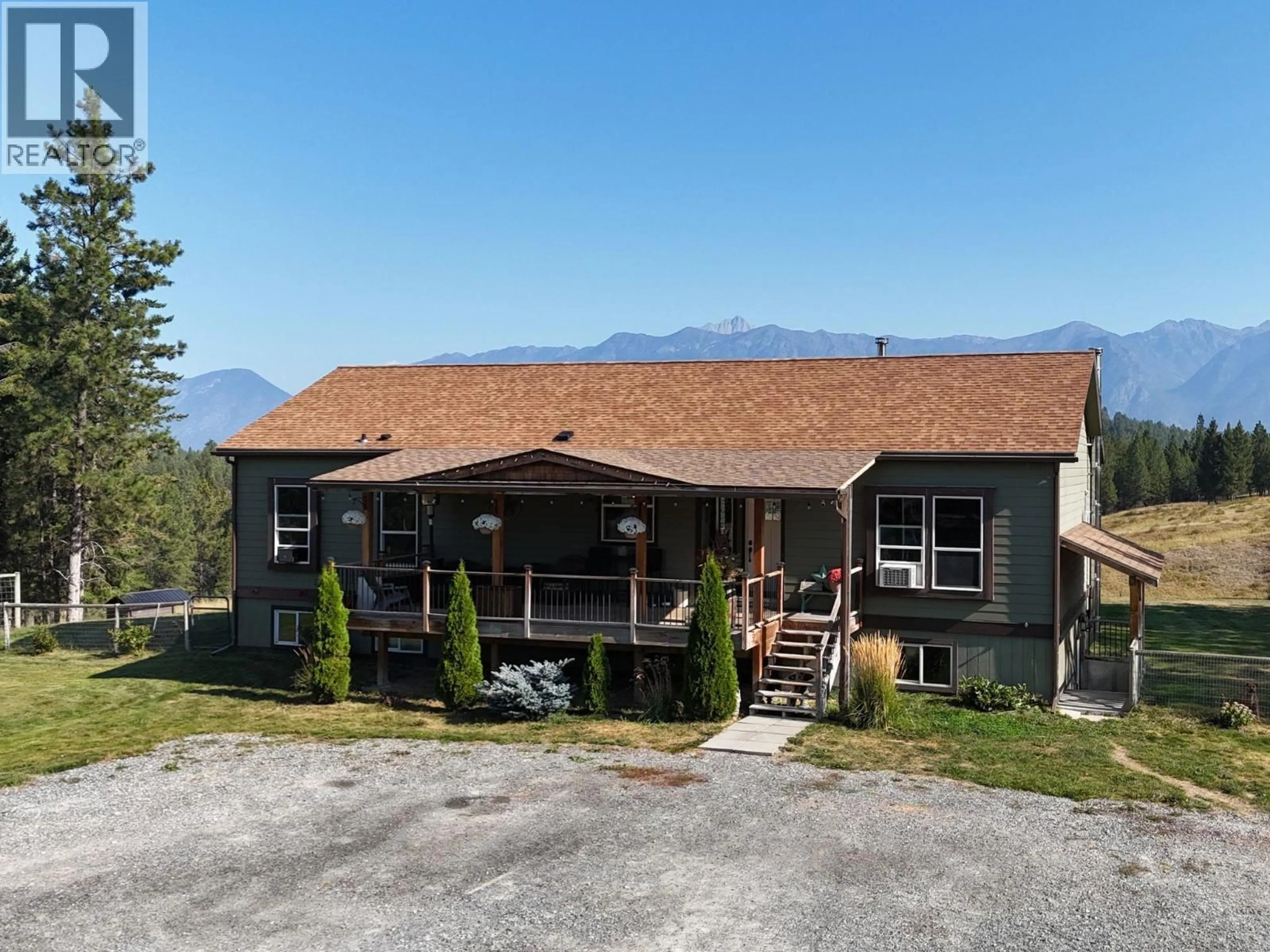 A pic from outside/outdoor area/front of a property/back of a property/a pic from drone, mountain view for 7229 3/93 HIGHWAY, Cranbrook British Columbia V1C7B2