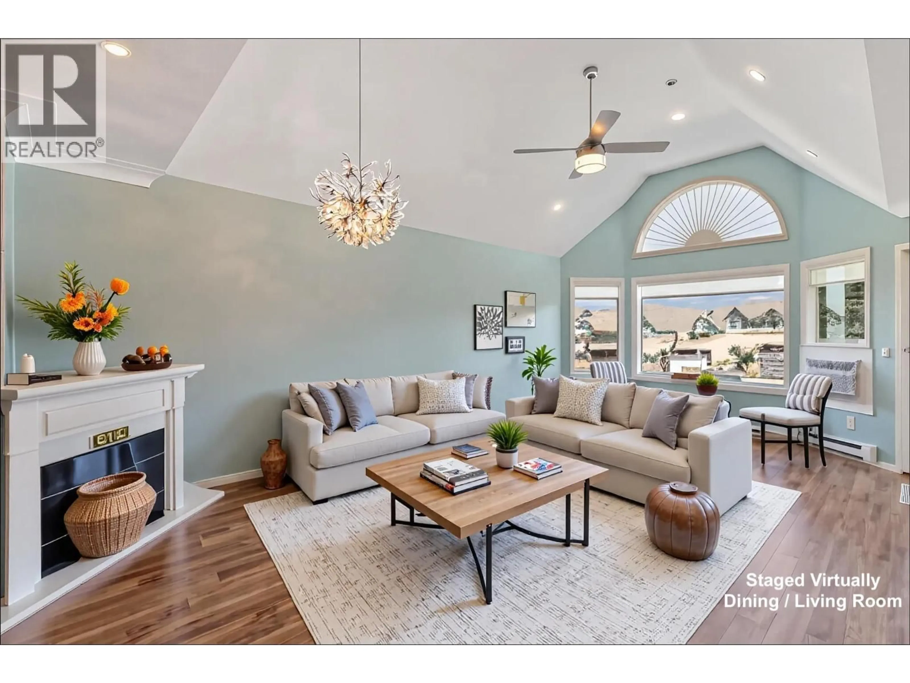 Living room with furniture, wood/laminate floor for 308 - 3283 CASORSO ROAD, Kelowna British Columbia V1W3L6