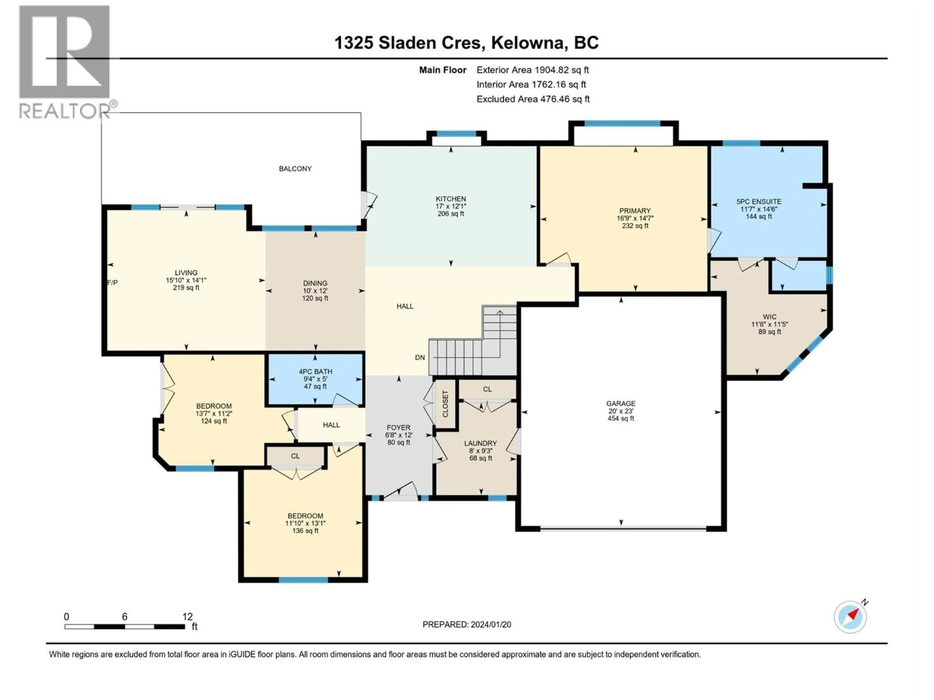 Floor plan for 1325 SLADEN CRESCENT, Kelowna British Columbia V1V2Y1