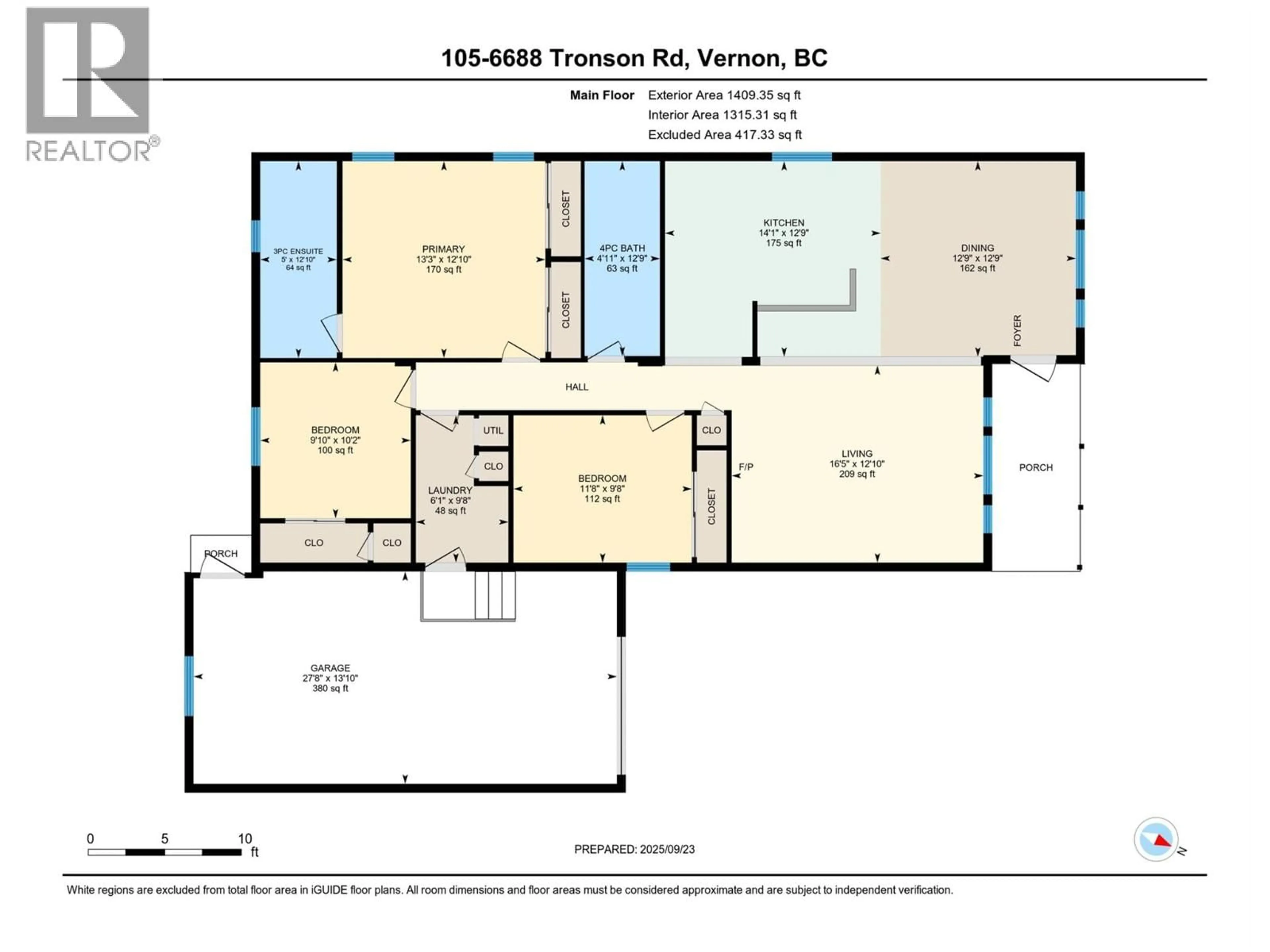 Floor plan for 105 - 6688 TRONSON ROAD, Vernon British Columbia V1H1R9