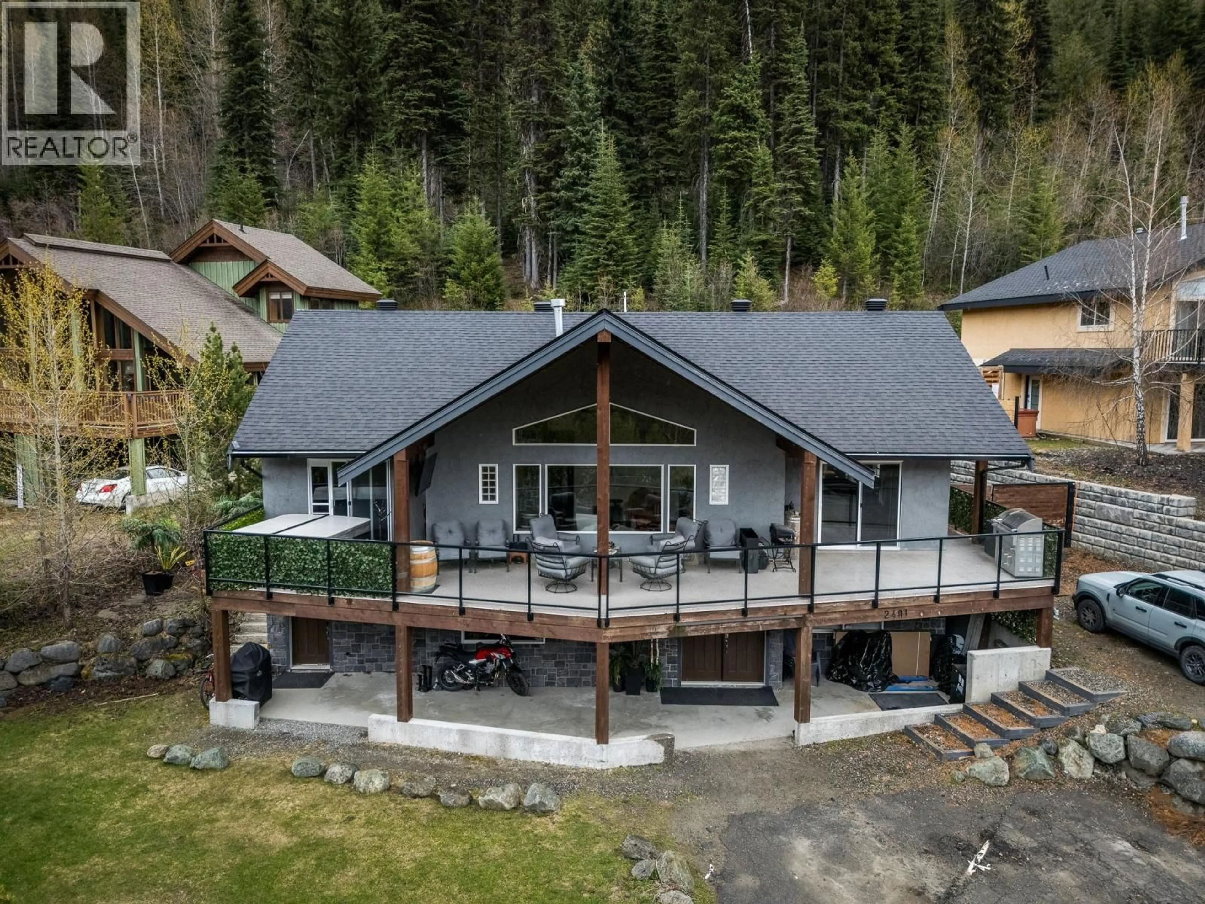 A pic from outside/outdoor area/front of a property/back of a property/a pic from drone, mountain view for 2401 FAIRWAYS DRIVE, Sun Peaks British Columbia V0E5N0