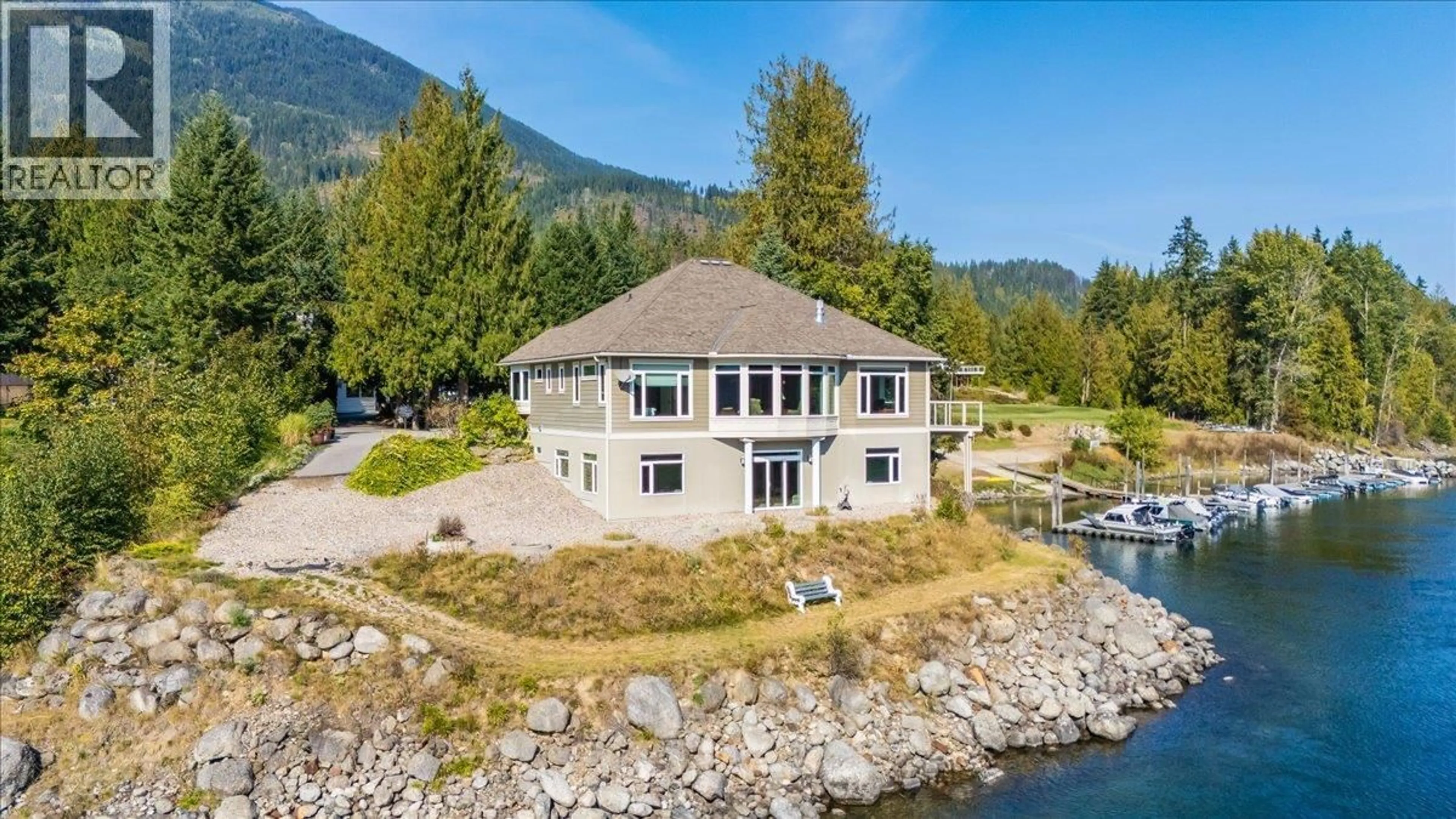 A pic from outside/outdoor area/front of a property/back of a property/a pic from drone, water/lake/river/ocean view for 48-7126 HIGHWAY 3A HIGHWAY, Nelson British Columbia V1L6S4