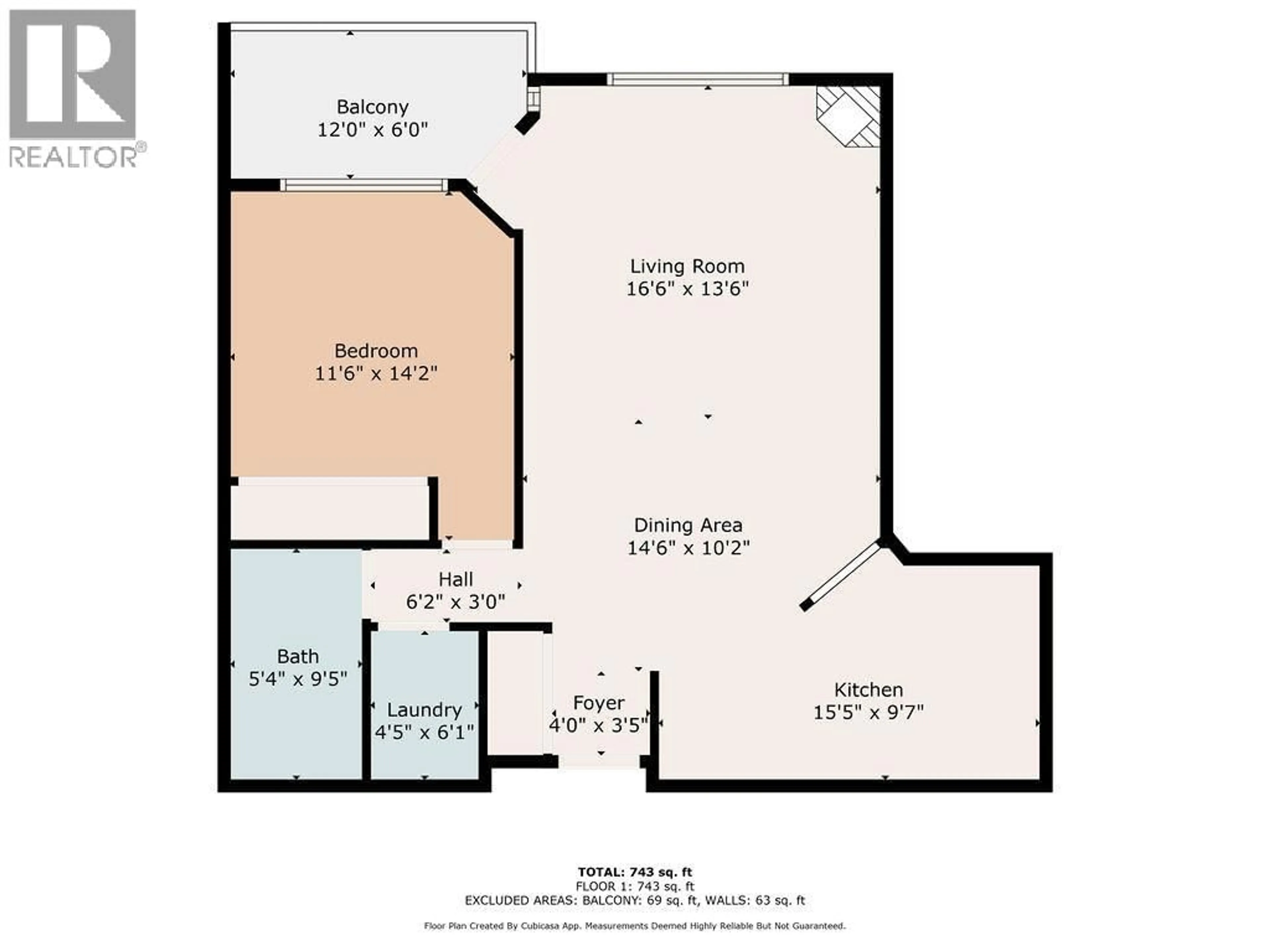 Floor plan for 405 - 3705 30 AVENUE, Vernon British Columbia V1T2E7