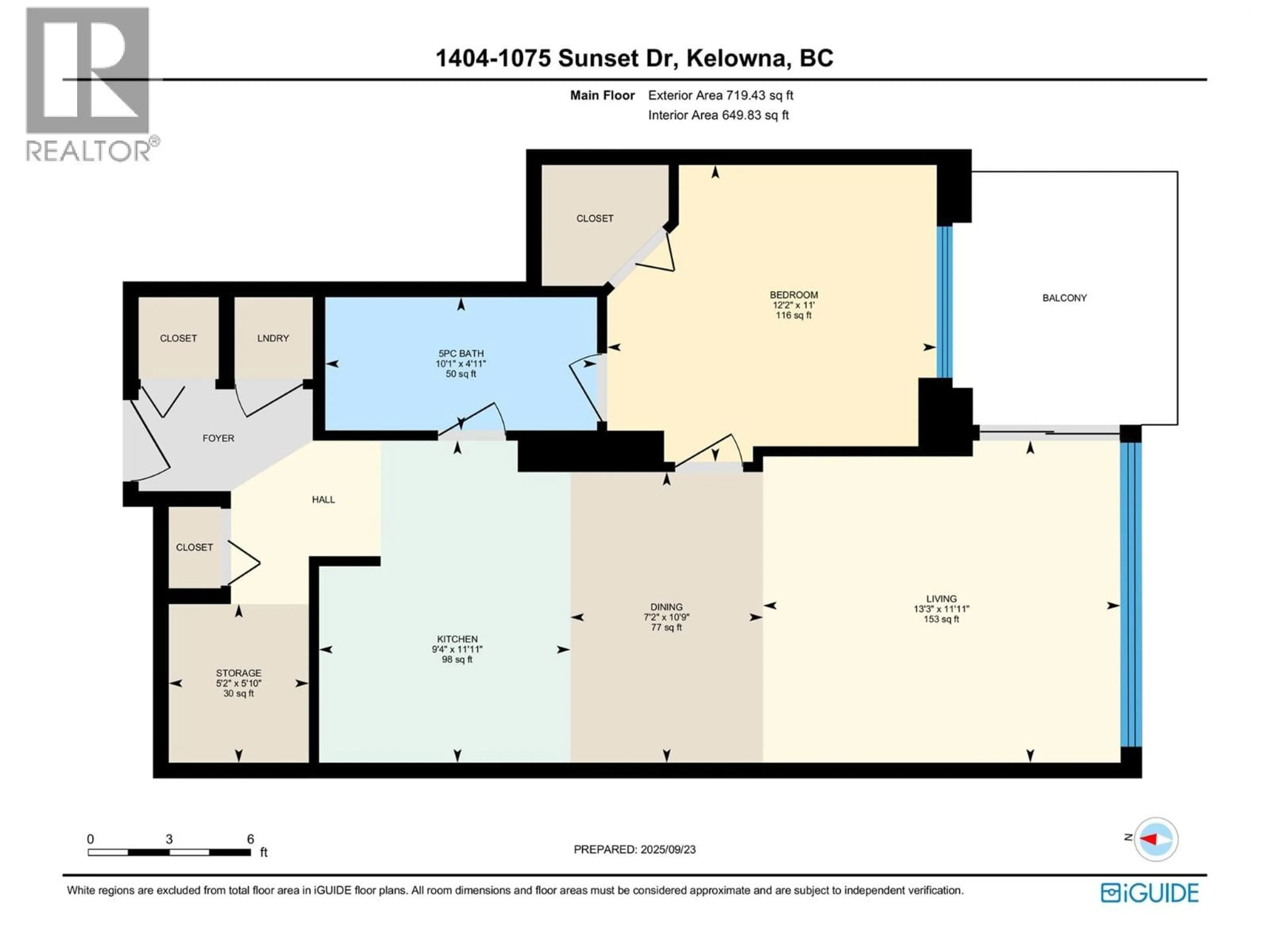 Floor plan for 1404 - 1075 SUNSET DRIVE, Kelowna British Columbia V1Y9Y9