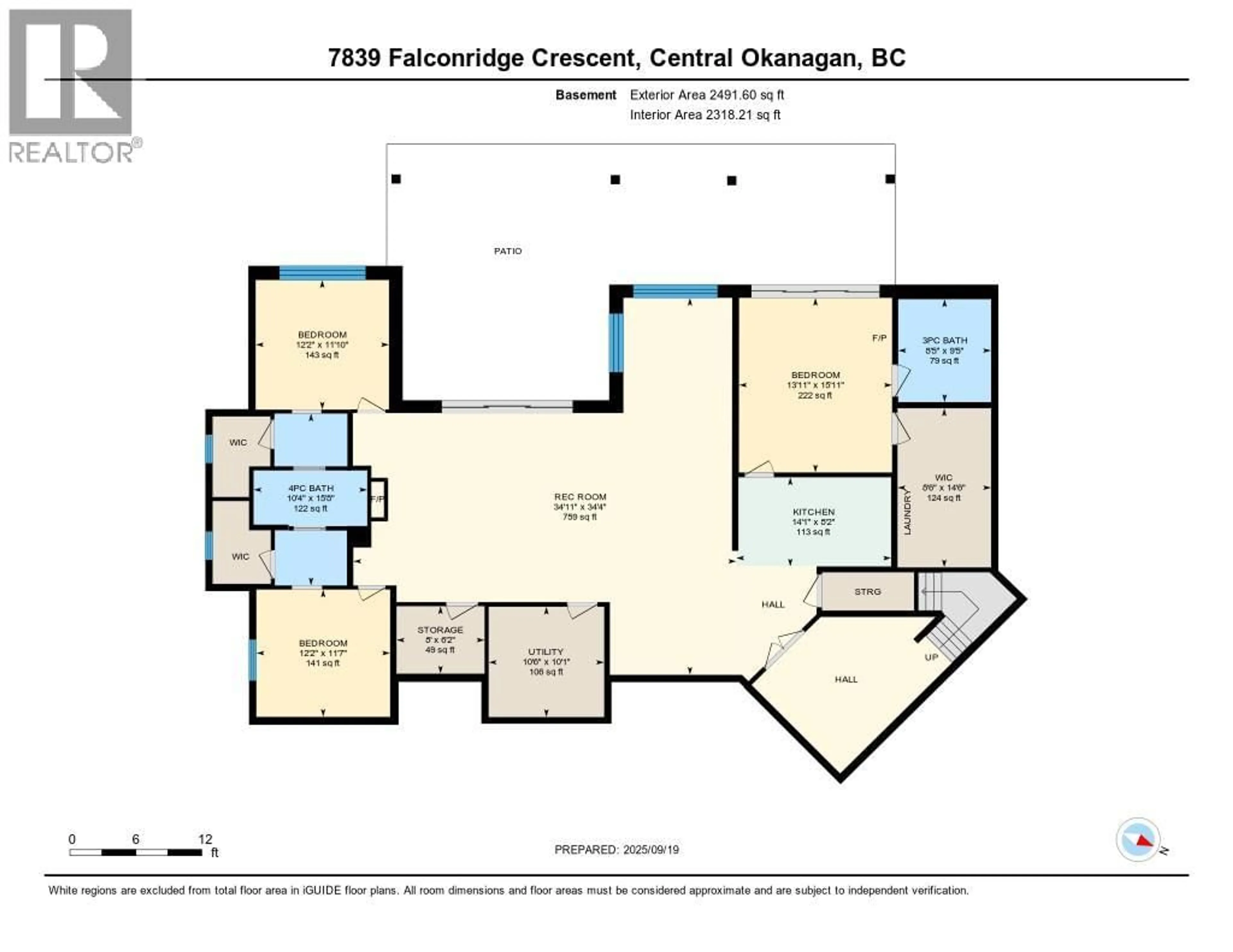 Floor plan for 7839 FALCON RIDGE CRESCENT, Kelowna British Columbia V1P1J2