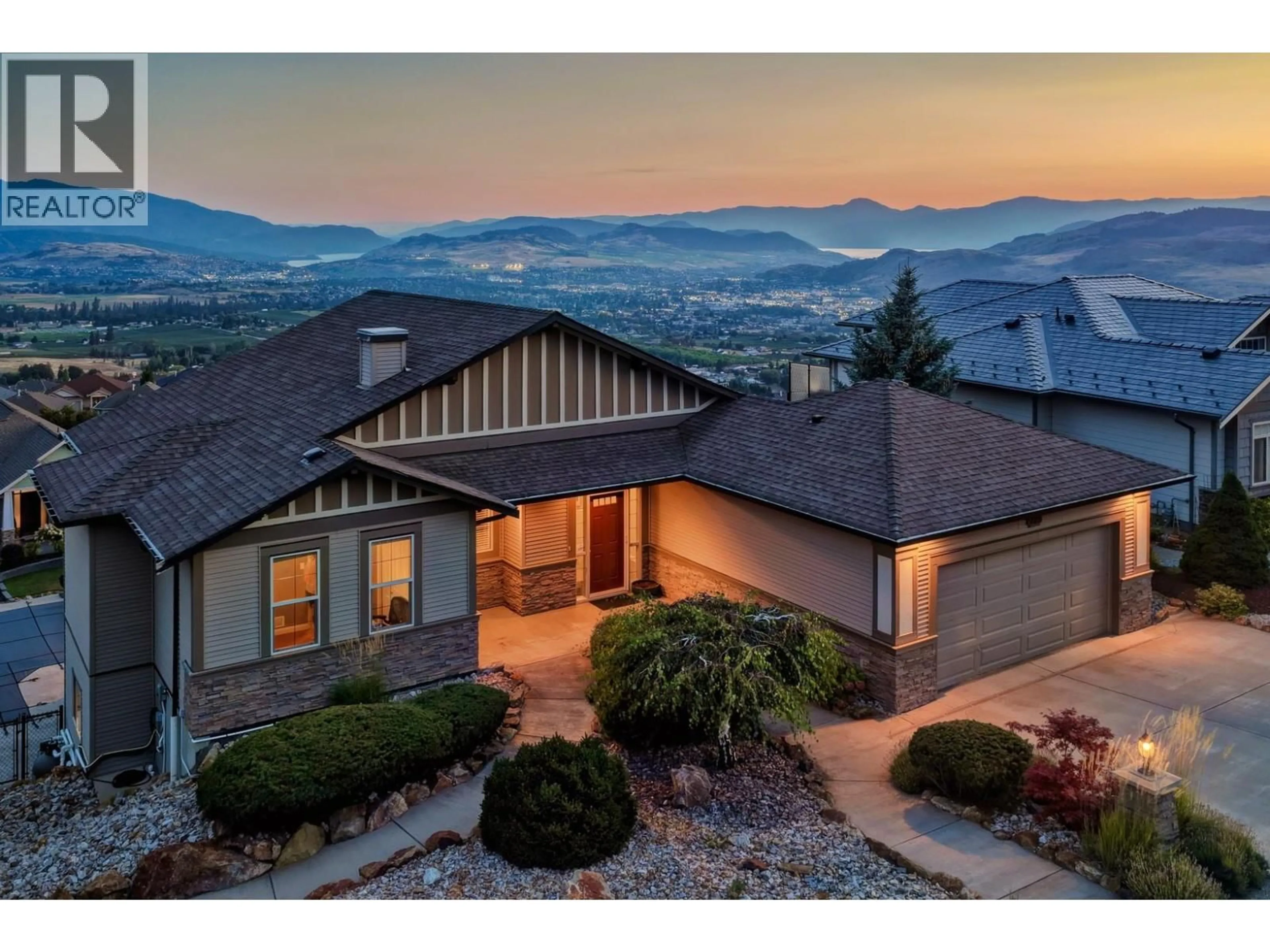 A pic from outside/outdoor area/front of a property/back of a property/a pic from drone, mountain view for 725 HART LANE, Vernon British Columbia V1B4B2