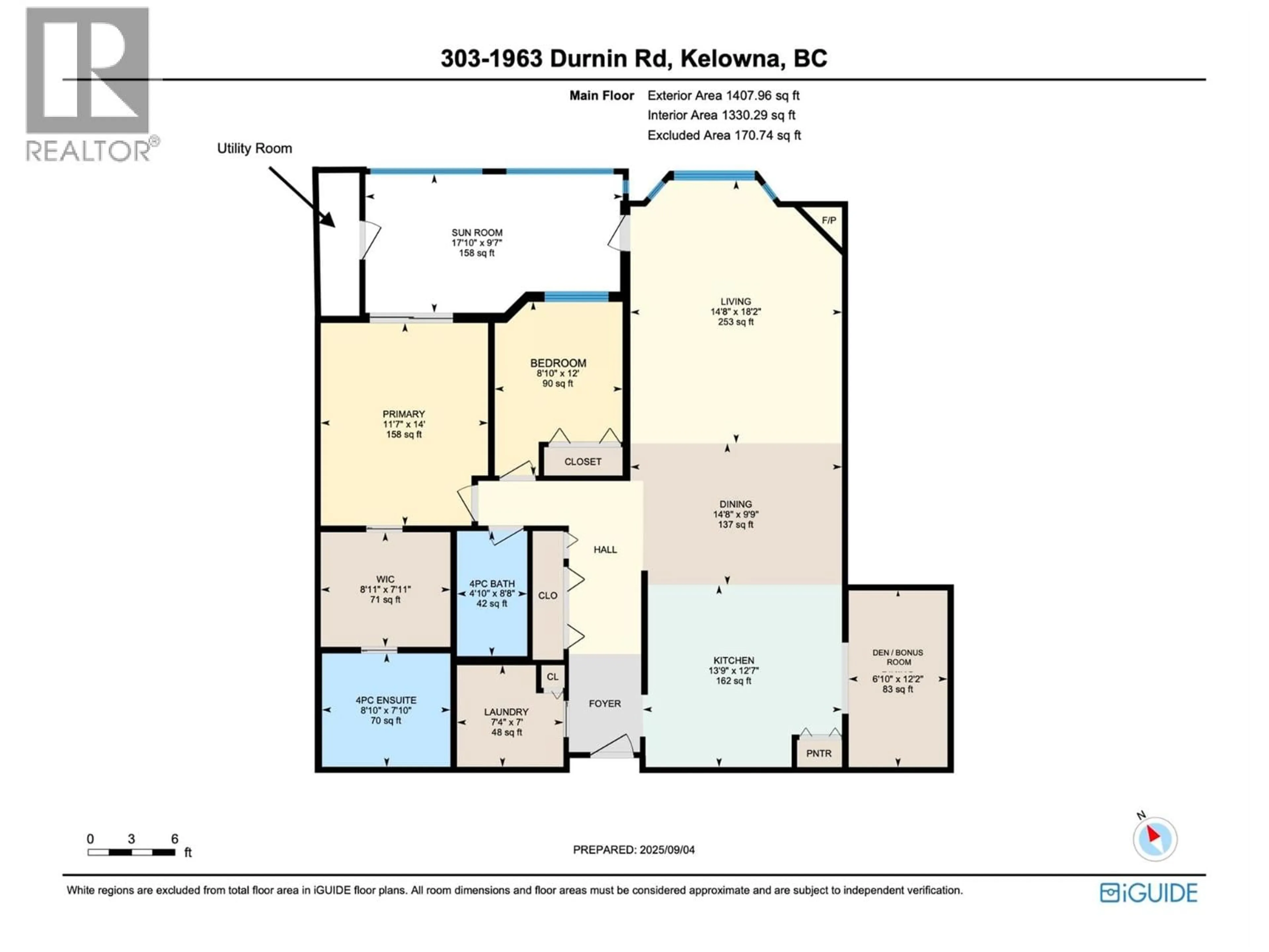 Floor plan for 303 - 1963 DURNIN ROAD, Kelowna British Columbia V1X7Y4