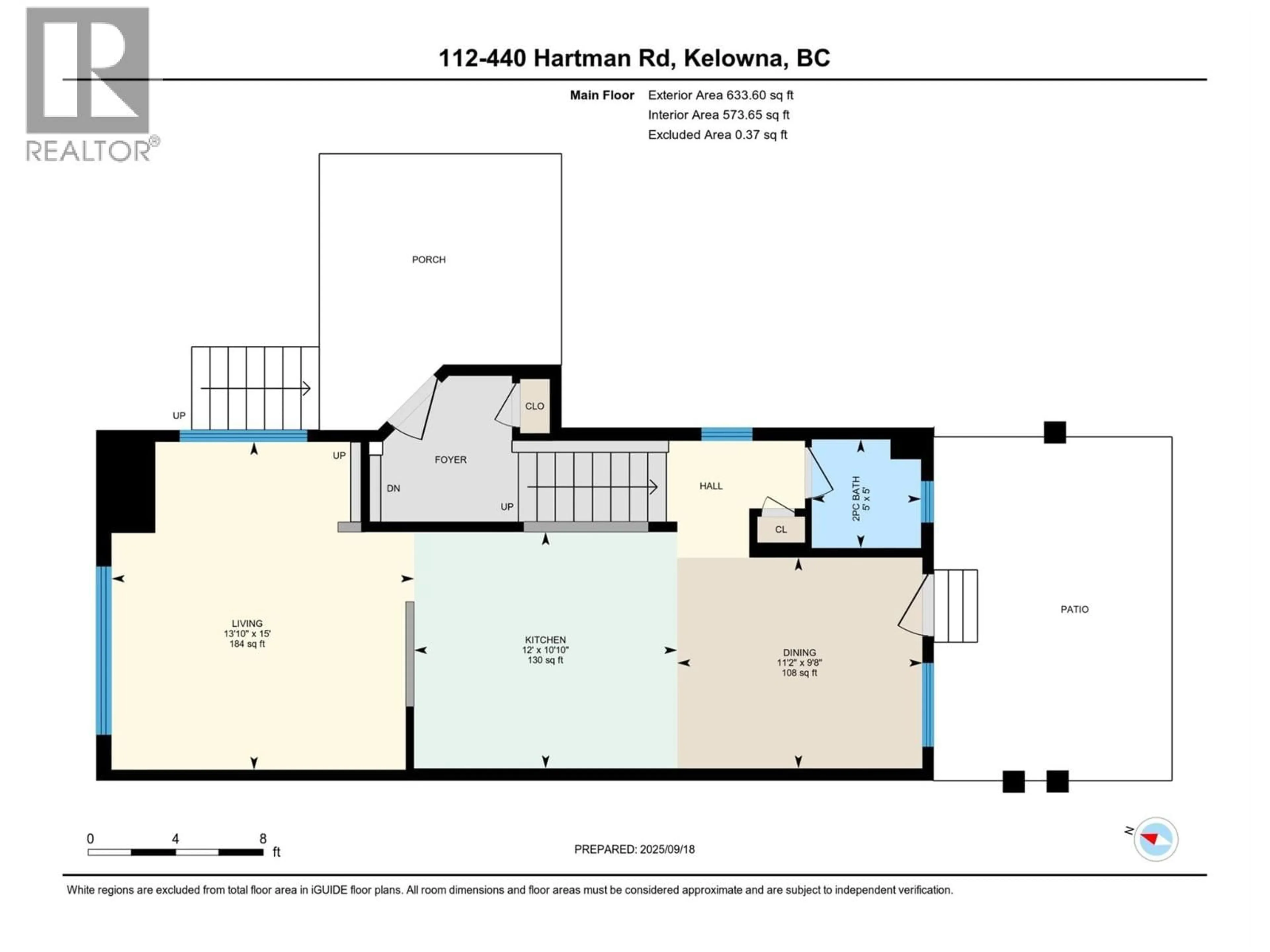 Floor plan for 112 - 440 HARTMAN ROAD, Kelowna British Columbia V1X2N1