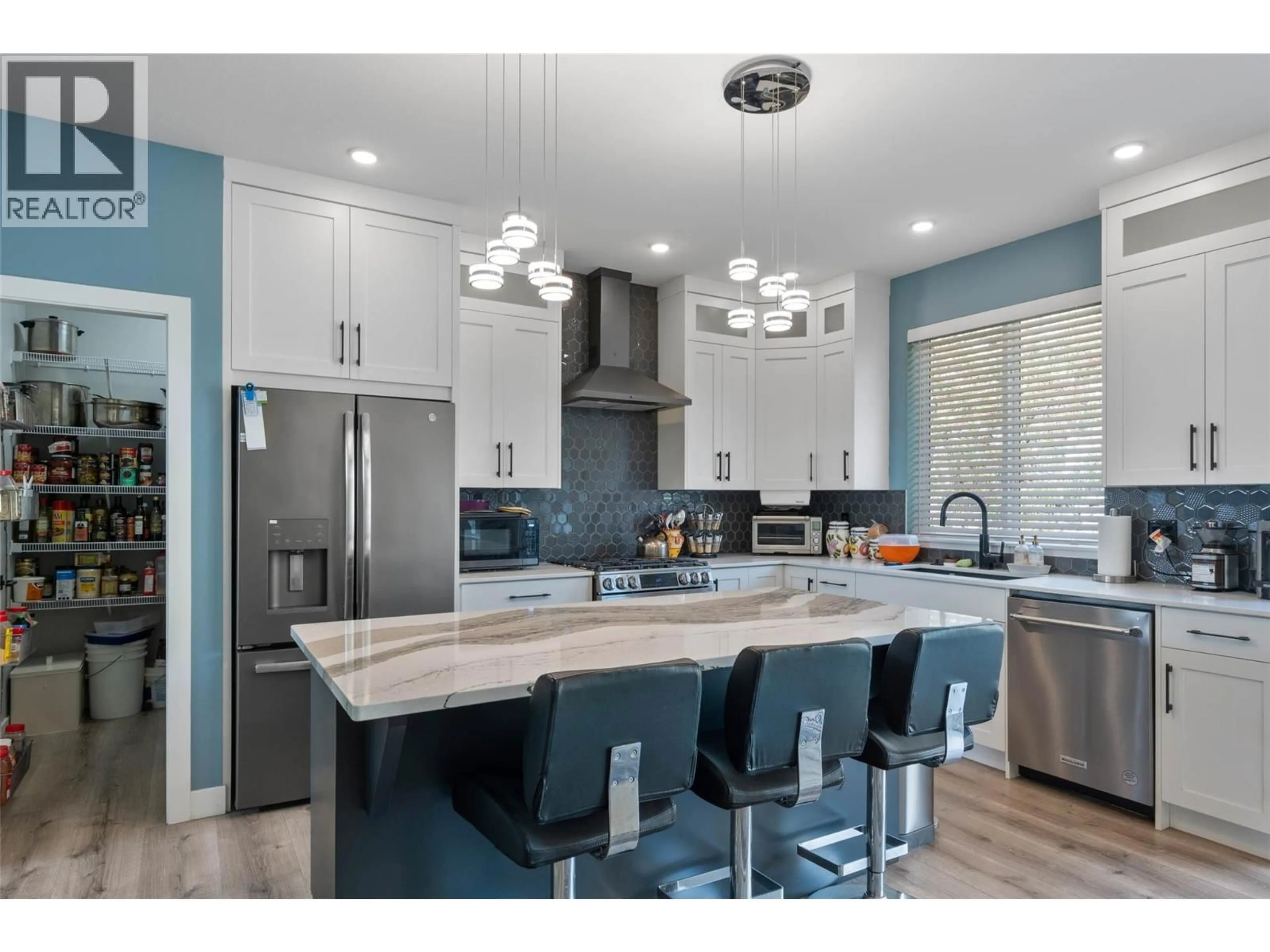 Contemporary kitchen, ceramic/tile floor for 4103 RIO VISTA PLACE, Kamloops British Columbia V2H0E1