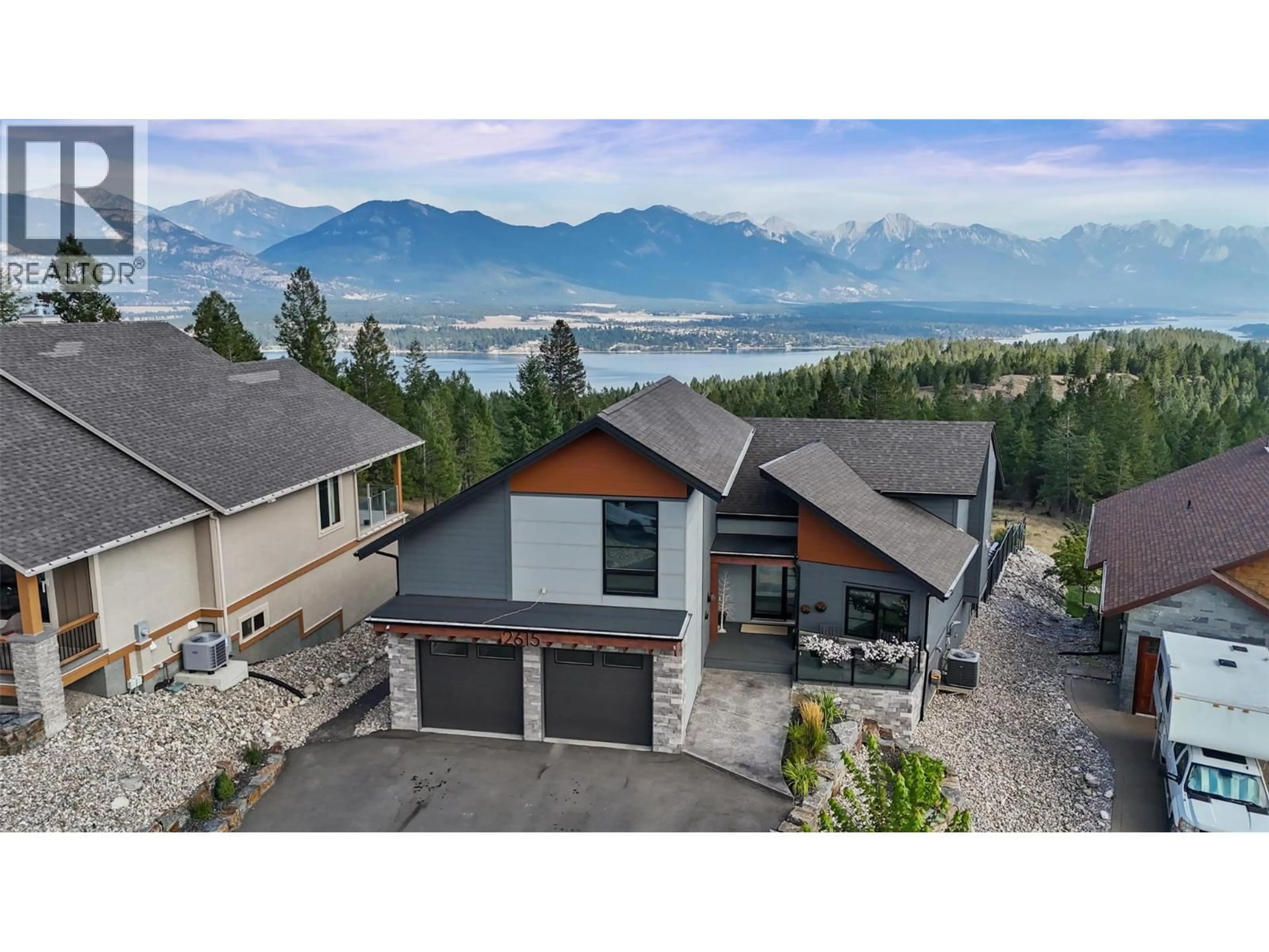 A pic from outside/outdoor area/front of a property/back of a property/a pic from drone, mountain view for 2615 LAKEVIEW RISE, Invermere British Columbia V0A1K6