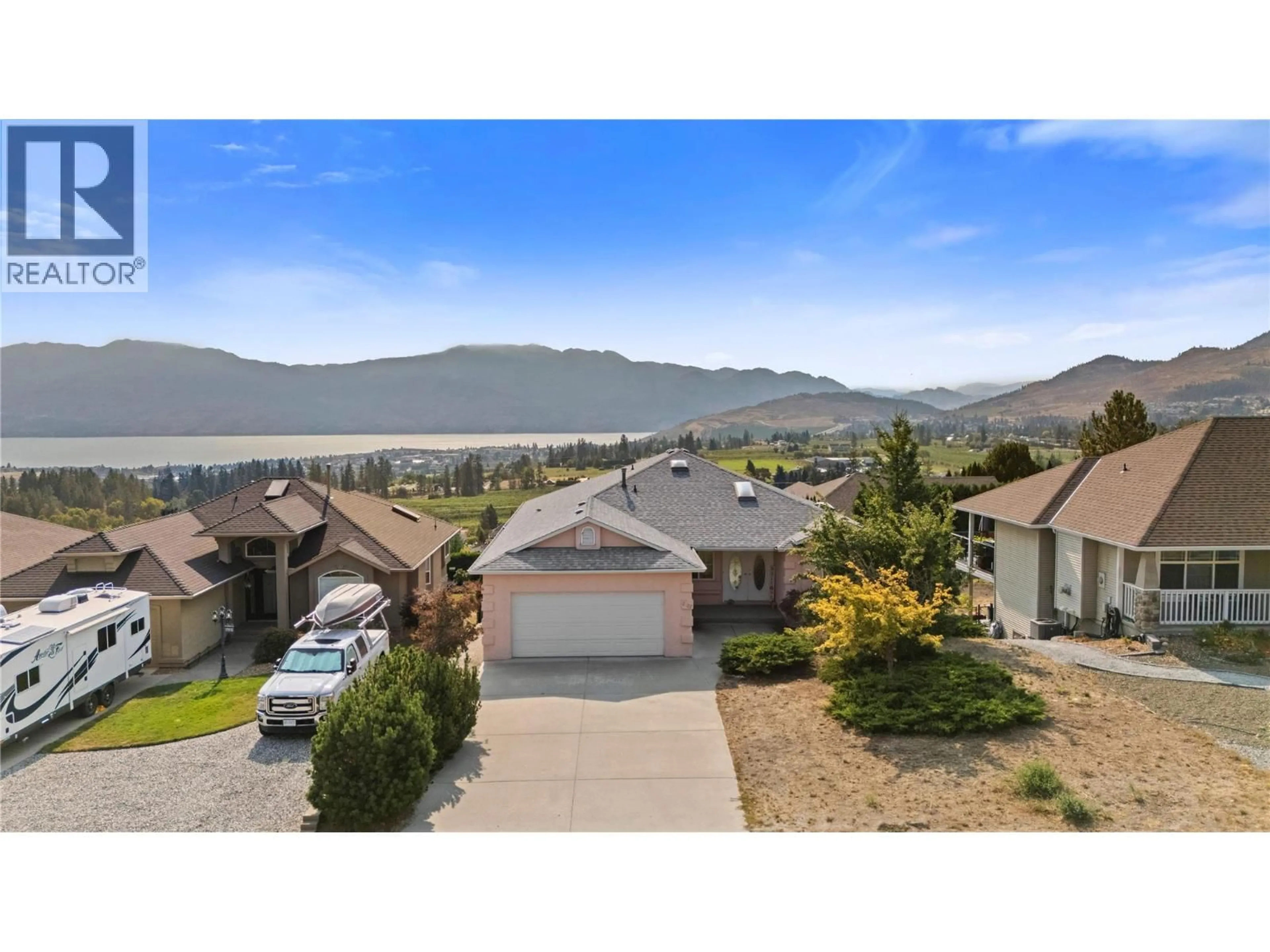 A pic from outside/outdoor area/front of a property/back of a property/a pic from drone, mountain view for 2625 COPPER RIDGE DRIVE, West Kelowna British Columbia V4T2M8