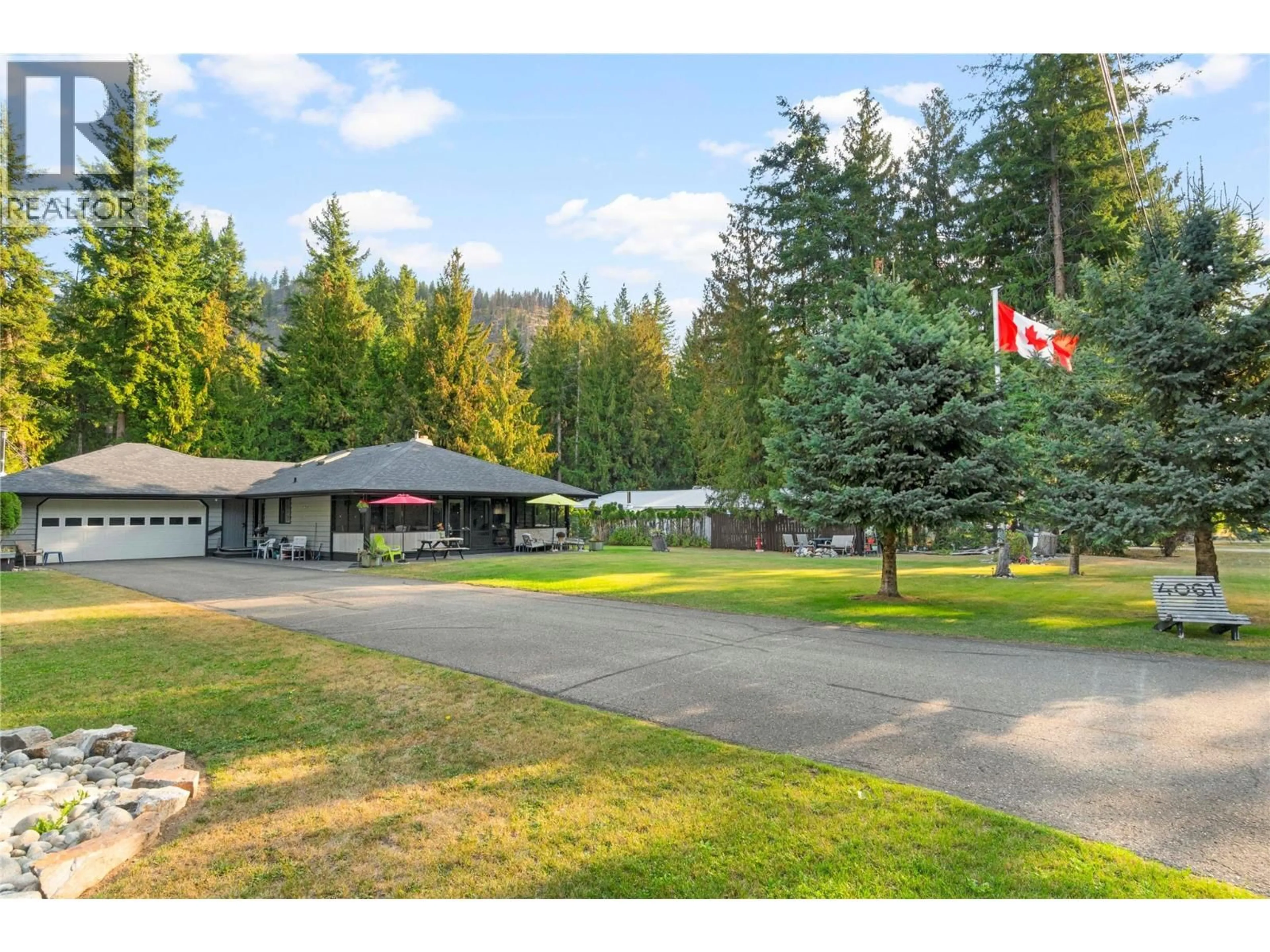 A pic from outside/outdoor area/front of a property/back of a property/a pic from drone, mountain view for 4061 SANTA ROAD, Scotch Creek British Columbia V0E1M6