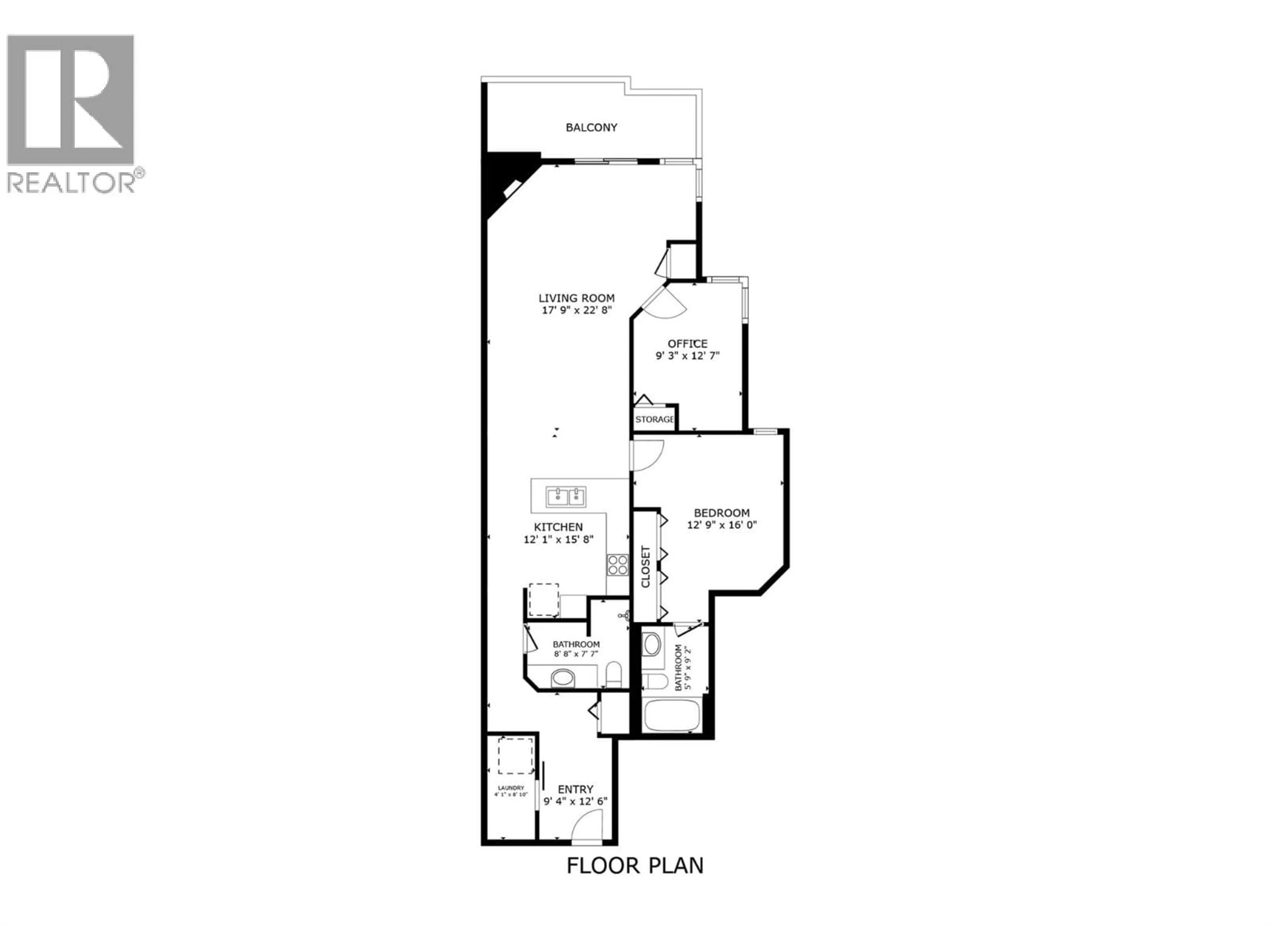 Floor plan for 208 - 2388 BARON ROAD, Kelowna British Columbia V1X6X4