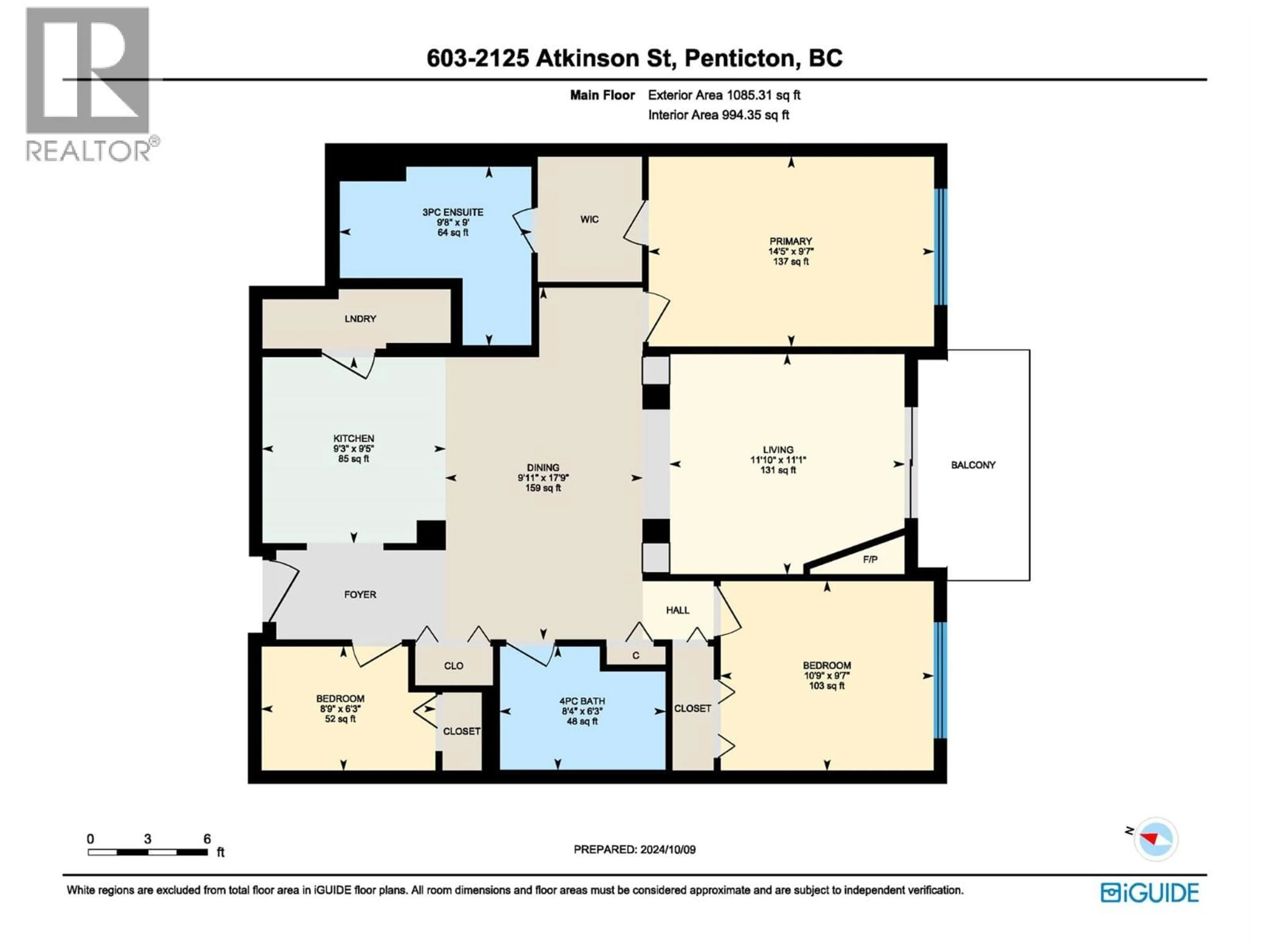 Floor plan for 603 - 2125 ATKINSON STREET, Penticton British Columbia V2A9E6