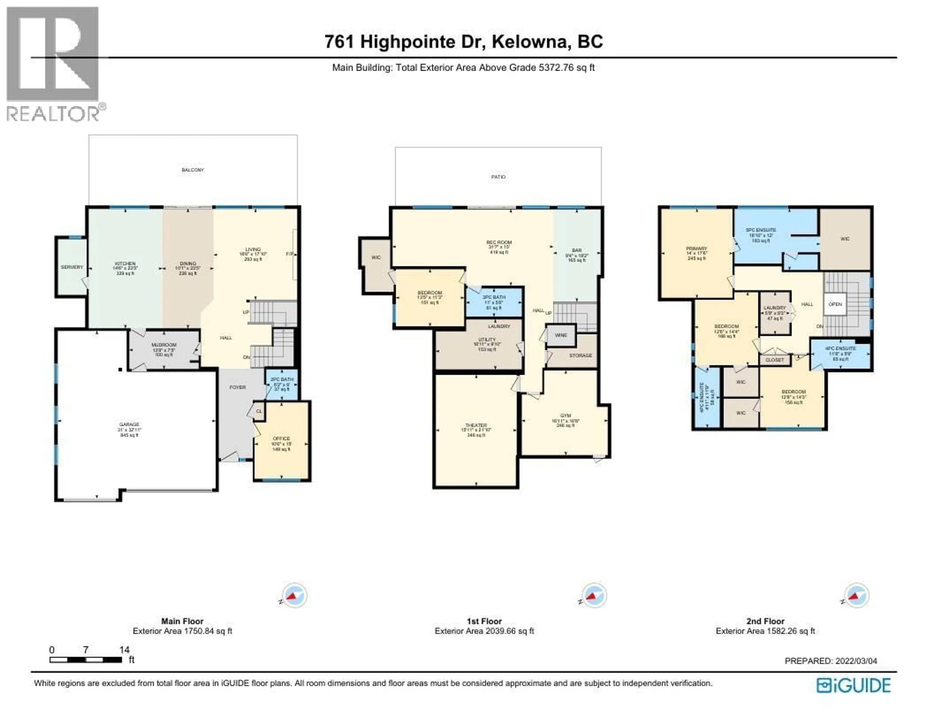 Floor plan for 761 HIGHPOINTE LANE, Kelowna British Columbia V1V2Y1