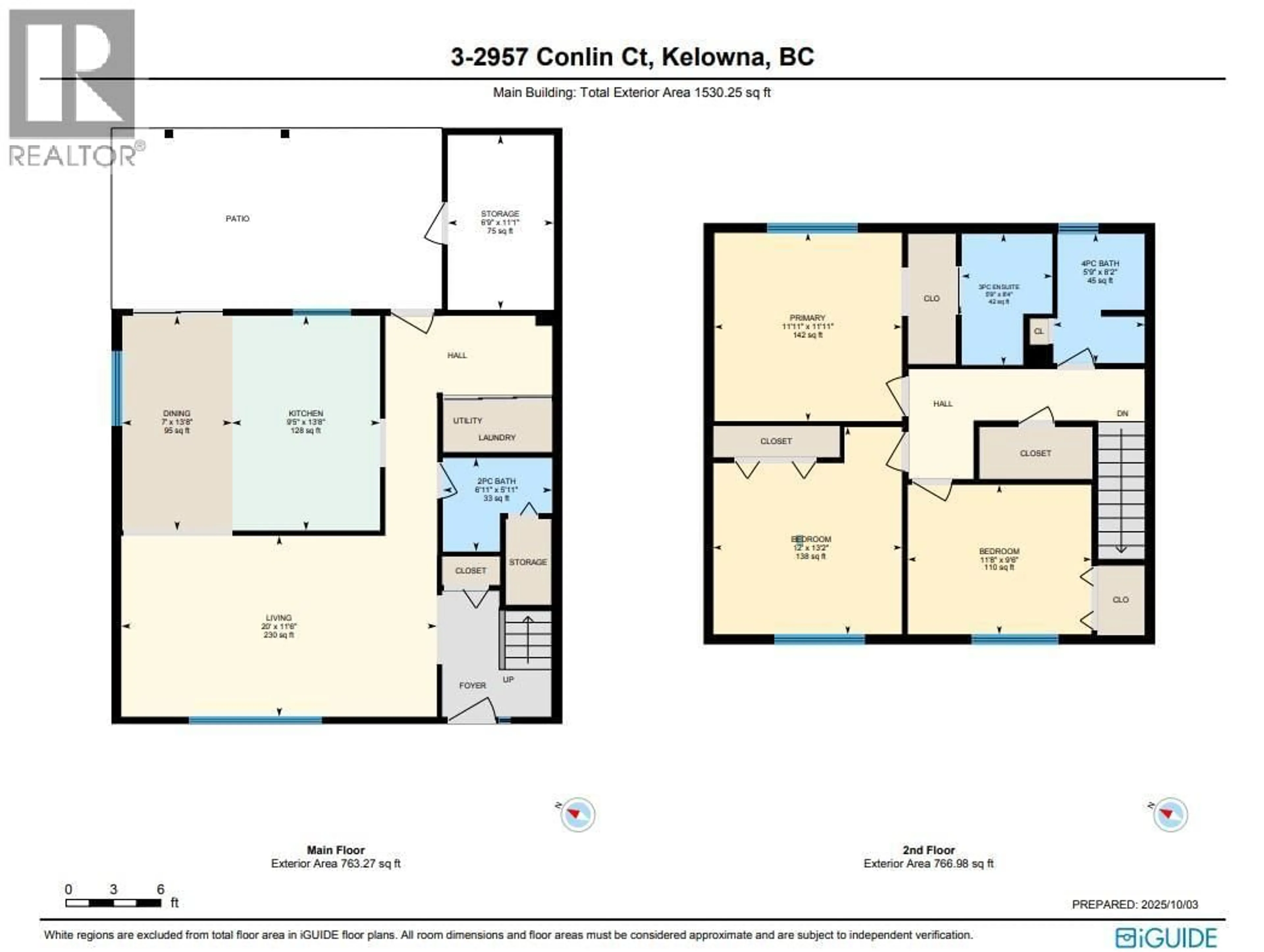 Floor plan for 3 - 2957 CONLIN COURT, Kelowna British Columbia V1Y7S7