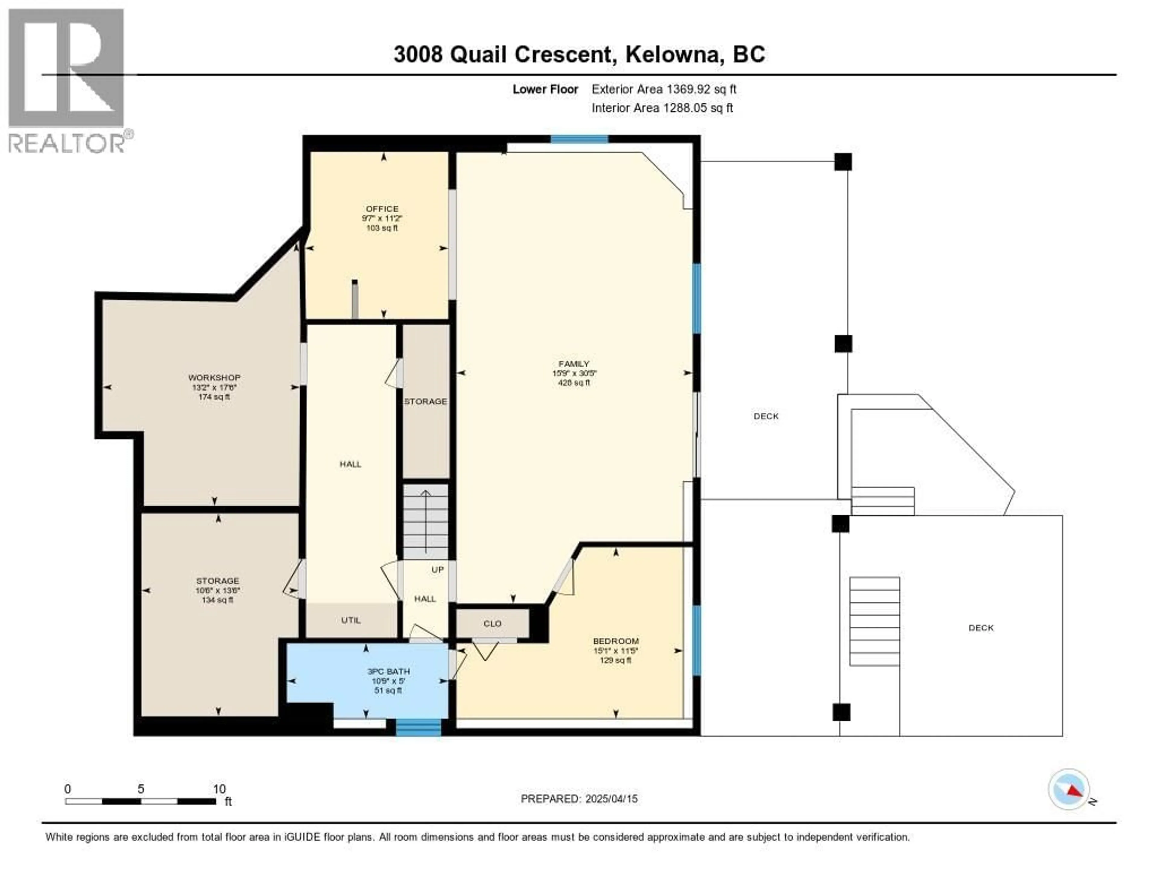 Floor plan for 3008 QUAIL CRESCENT, Kelowna British Columbia V1V1Z8