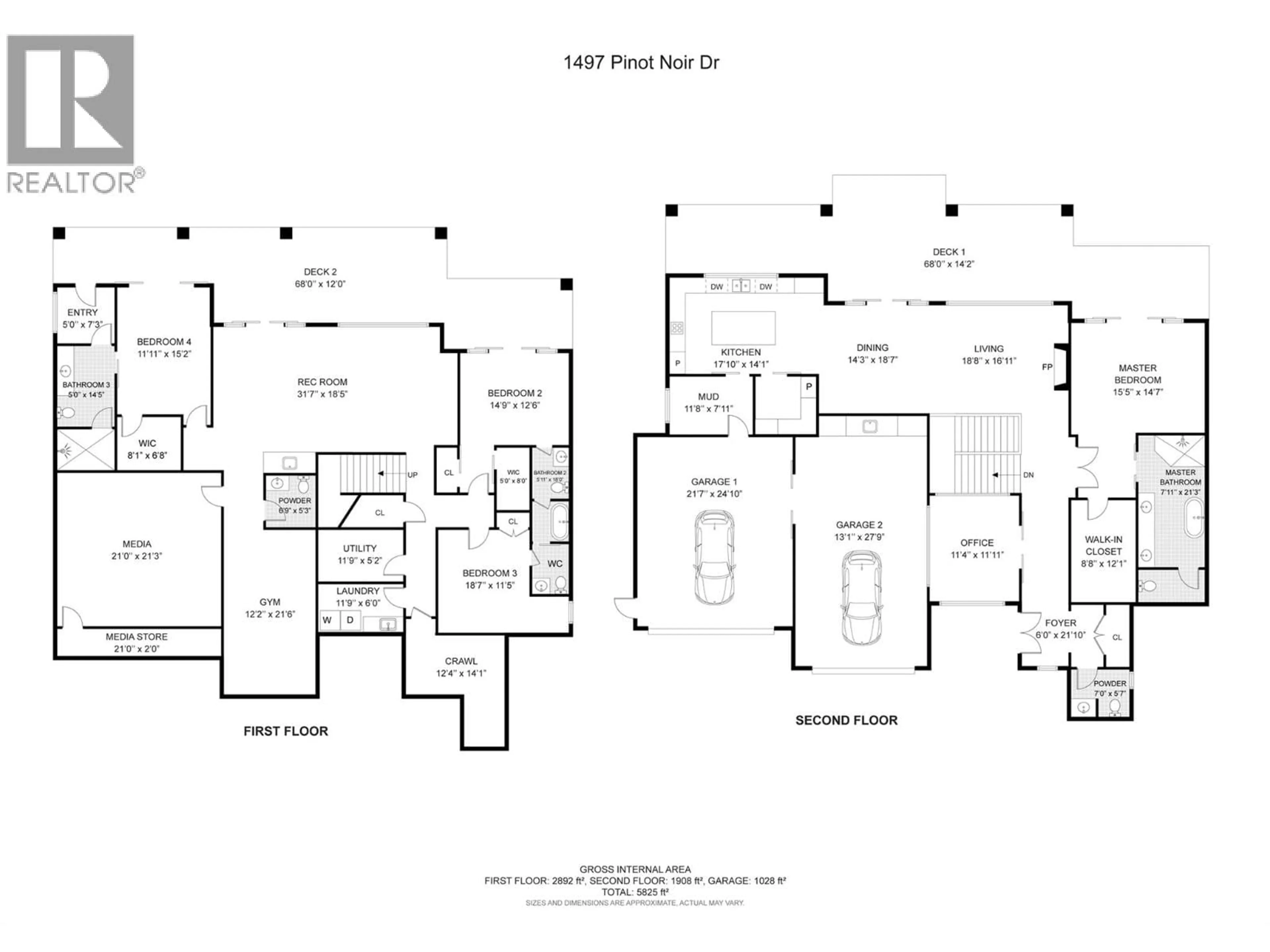 Floor plan for 1497 PINOT NOIR DRIVE, West Kelowna British Columbia V4T3H9