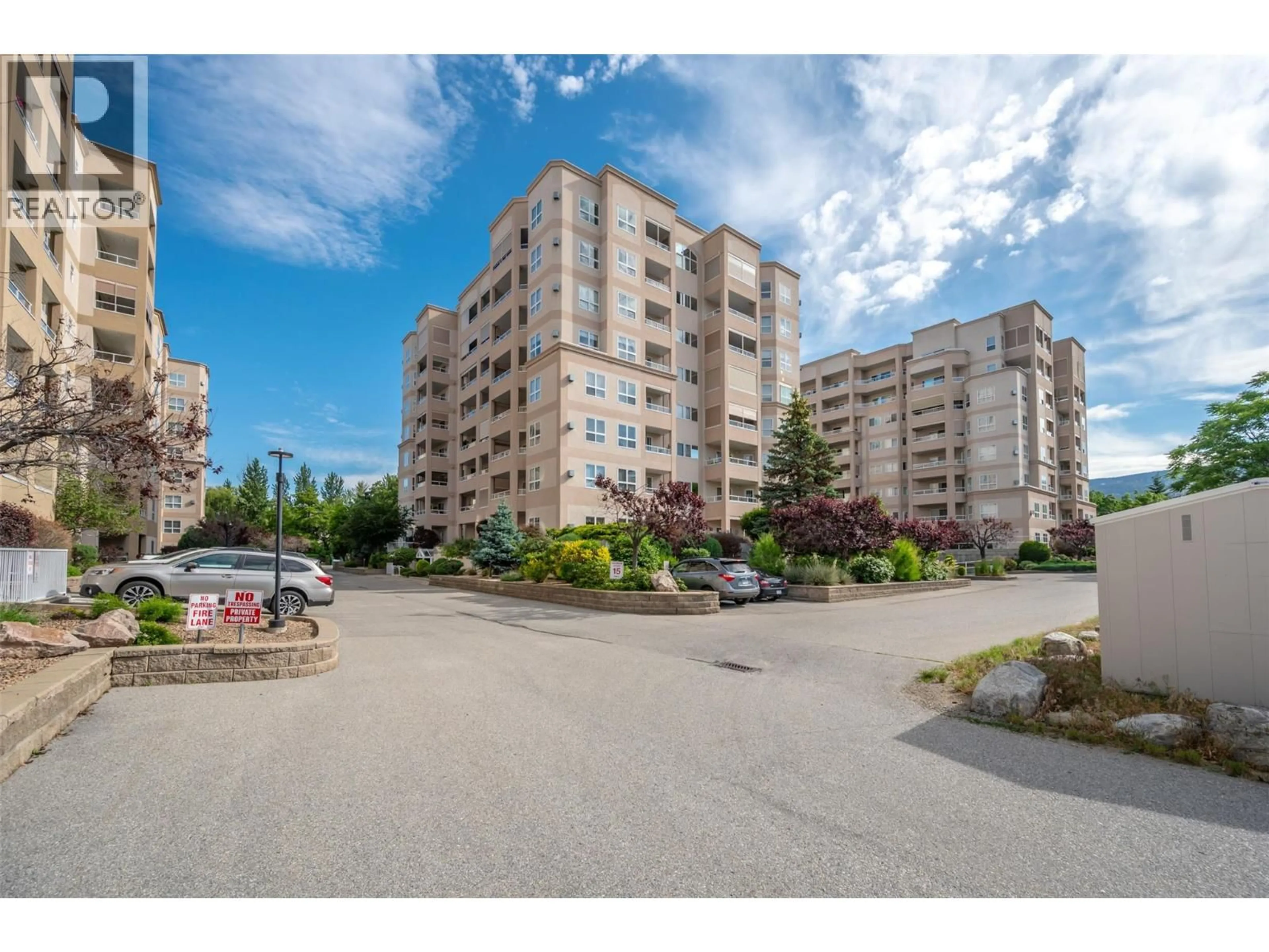 A pic from outside/outdoor area/front of a property/back of a property/a pic from drone, street for 602 - 2275 ATKINSON STREET, Penticton British Columbia V2A8R7