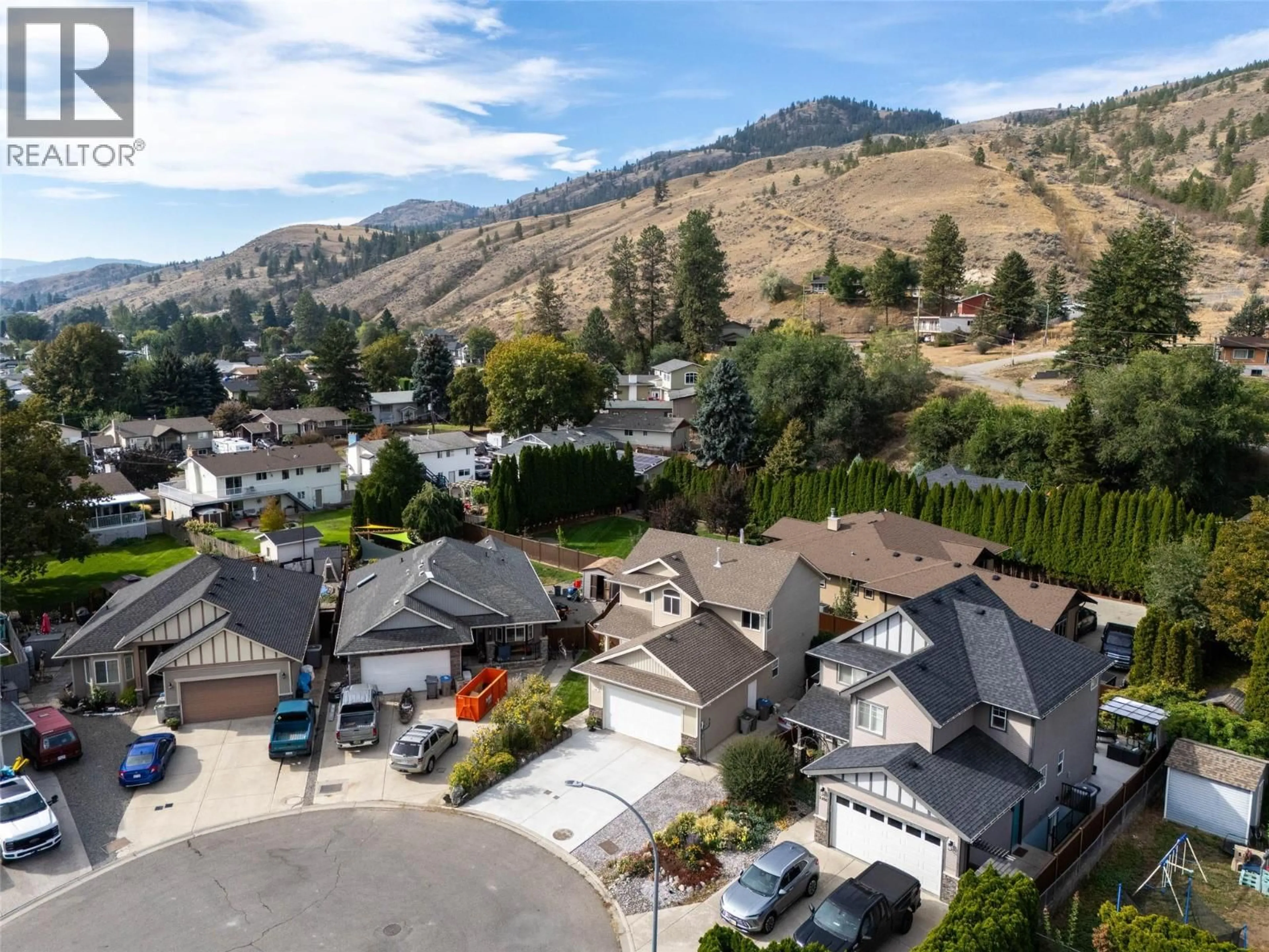 A pic from outside/outdoor area/front of a property/back of a property/a pic from drone, mountain view for 3102 SERLE COURT, Kamloops British Columbia V2B8T1