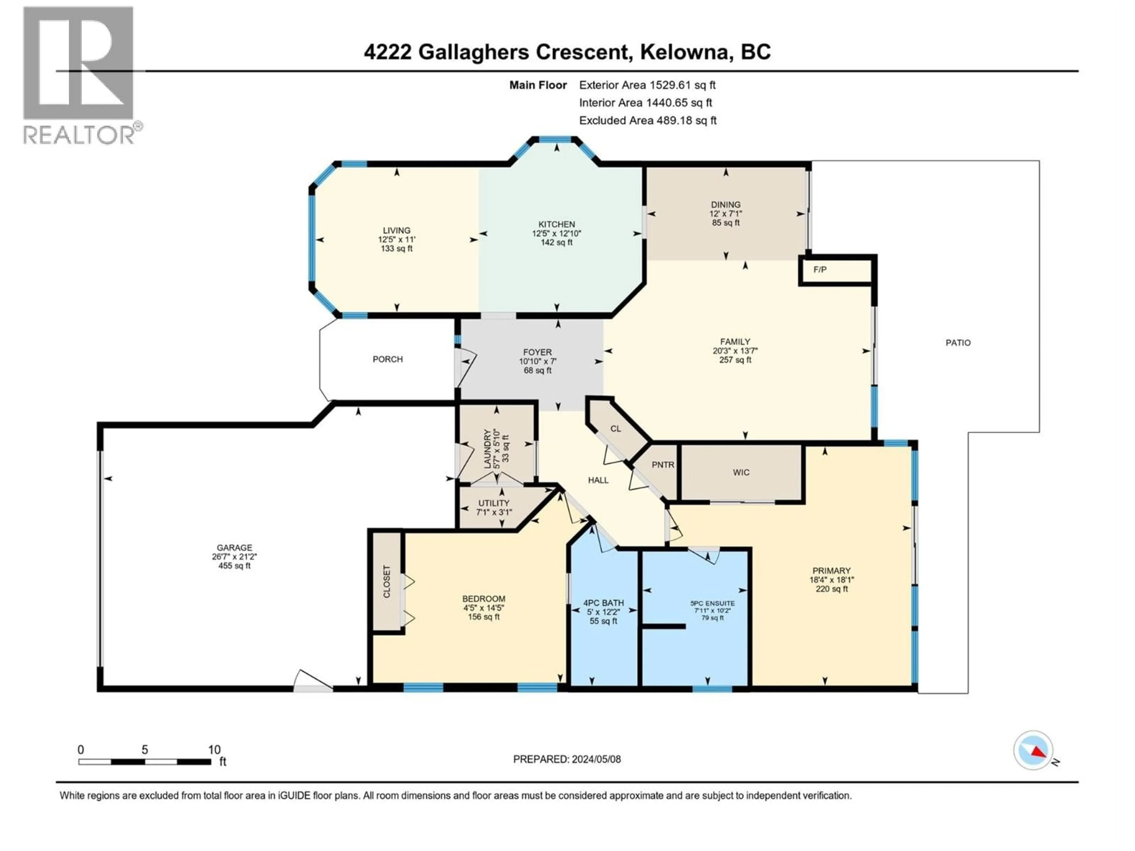 Floor plan for 4222 GALLAGHERS CRESCENT, Kelowna British Columbia V1W3Z9
