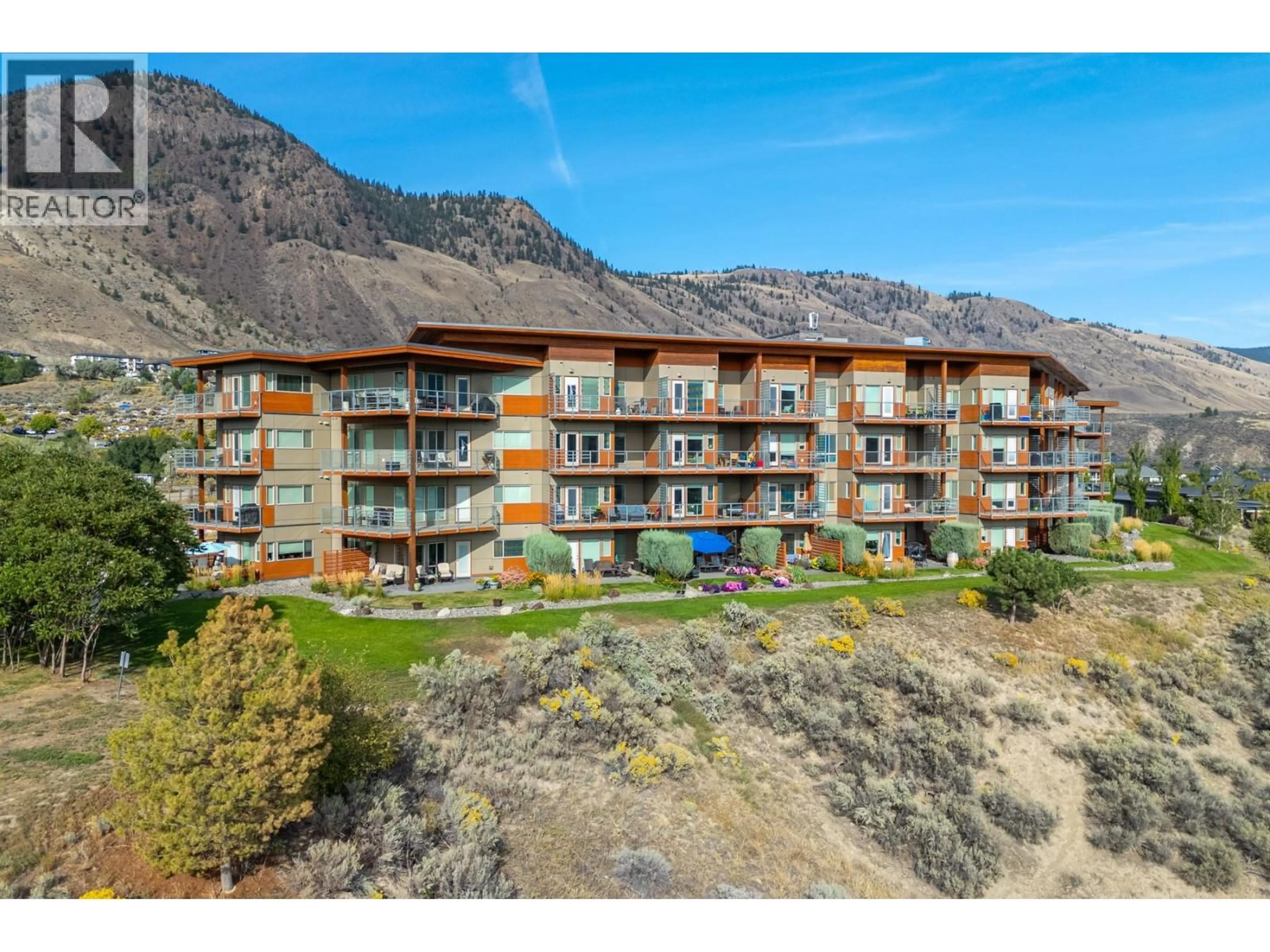 A pic from outside/outdoor area/front of a property/back of a property/a pic from drone, mountain view for 3116 - 1040 TALASA COURT, Kamloops British Columbia V2H0C4