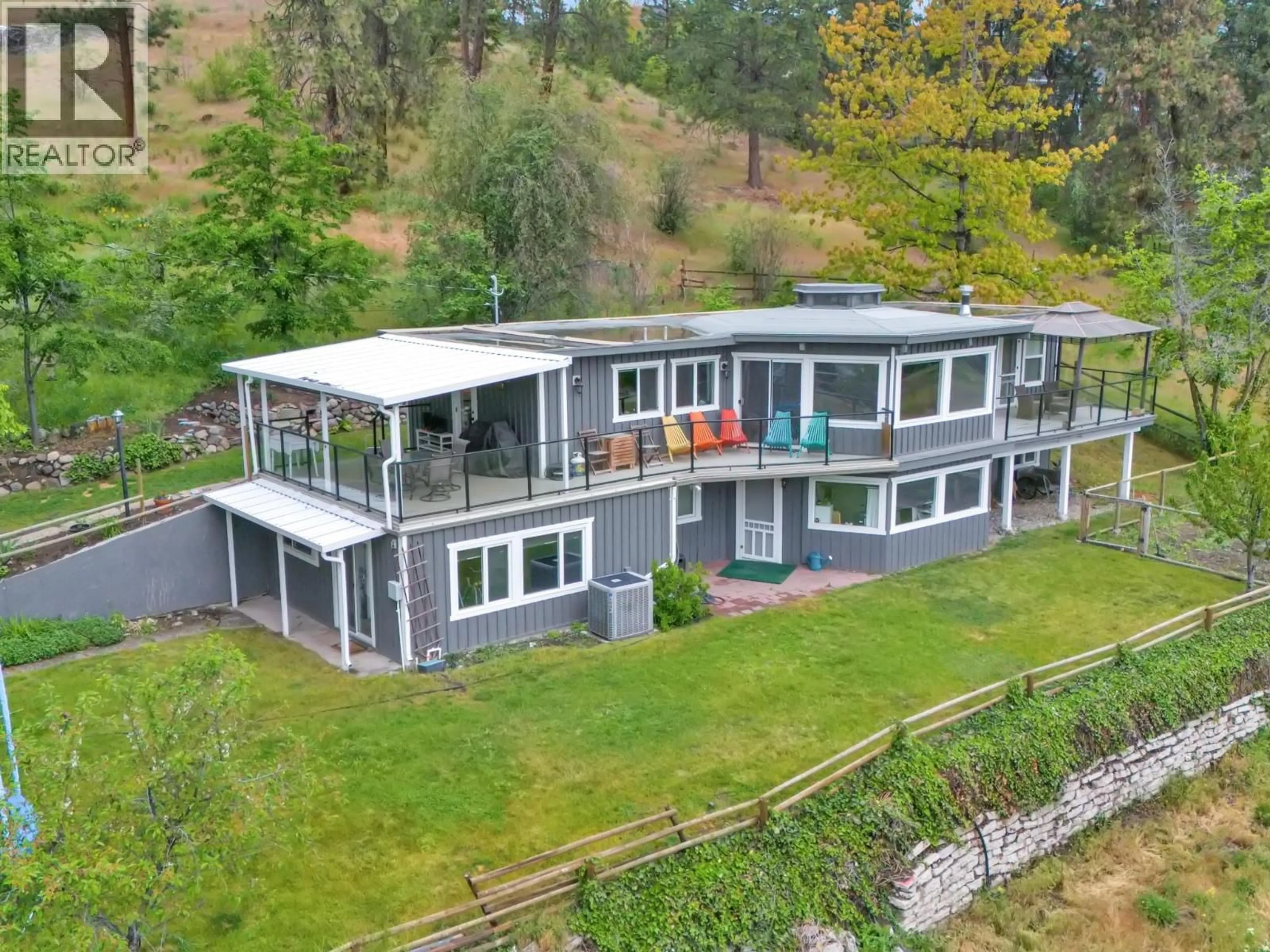 A pic from outside/outdoor area/front of a property/back of a property/a pic from drone, water/lake/river/ocean view for 2630 RUFLI ROAD, West Kelowna British Columbia V4T1R3