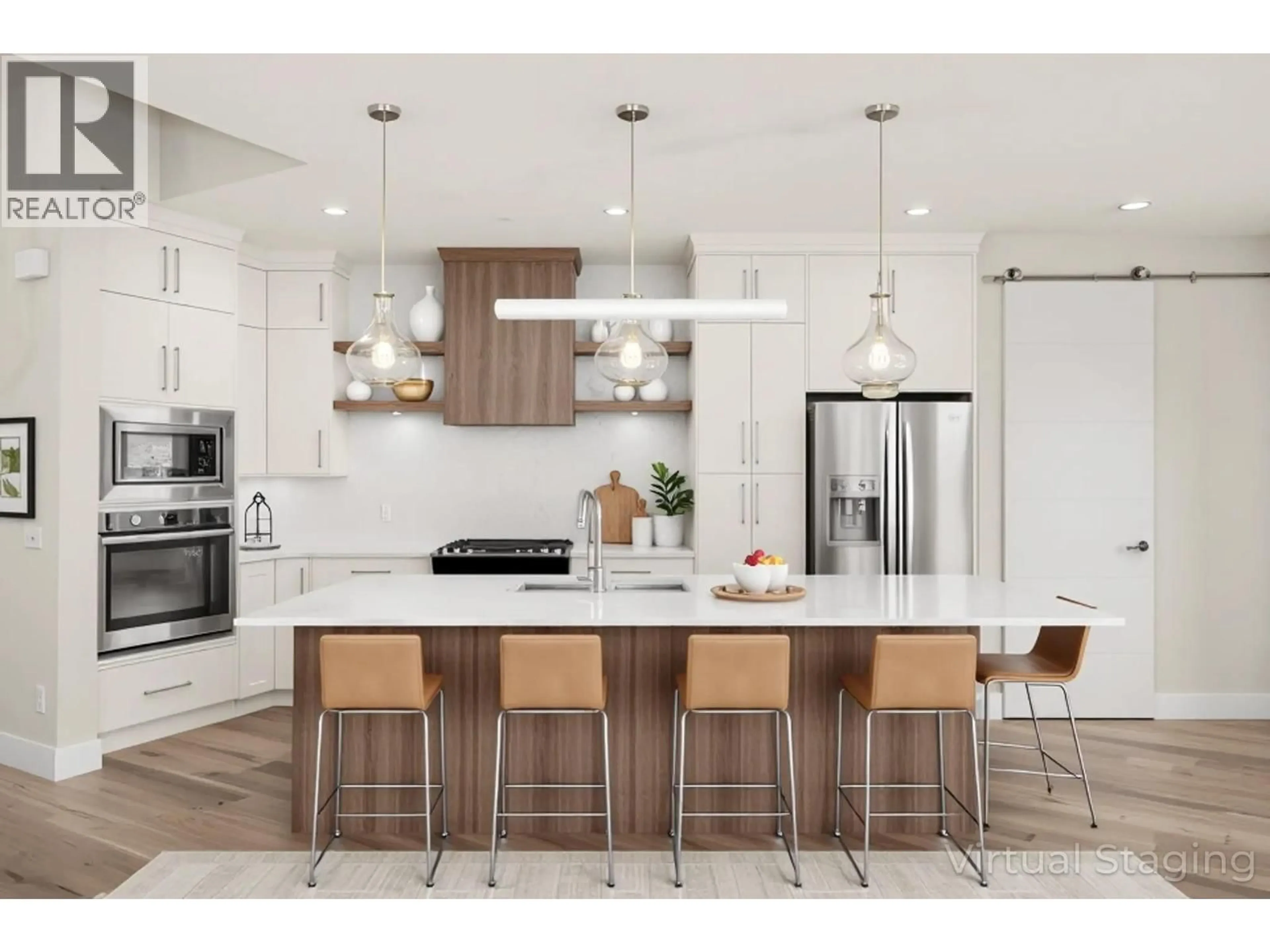 Open concept kitchen, wood/laminate floor for 1341 SLADEN CRESCENT, Kelowna British Columbia V1V2Y1