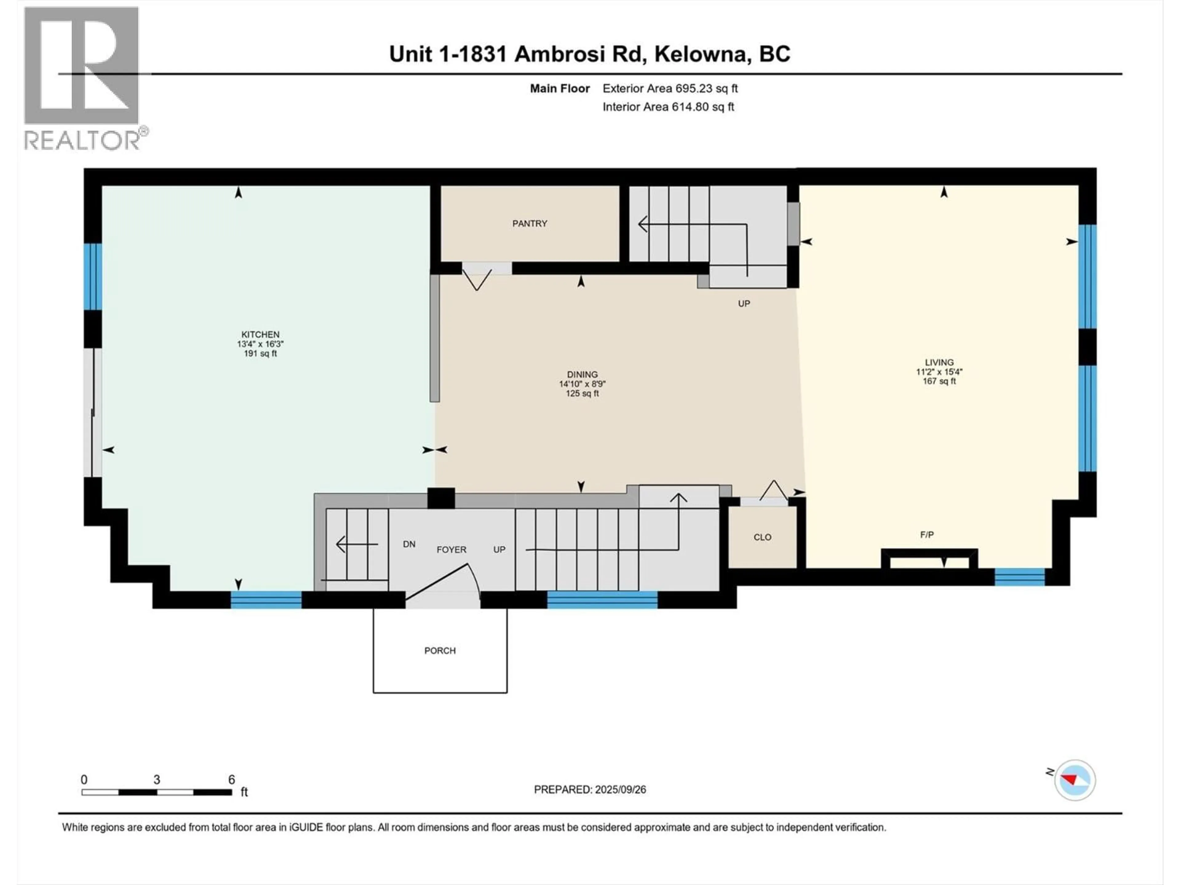 Floor plan for 1 - 1831 AMBROSI ROAD, Kelowna British Columbia V1Y4S1