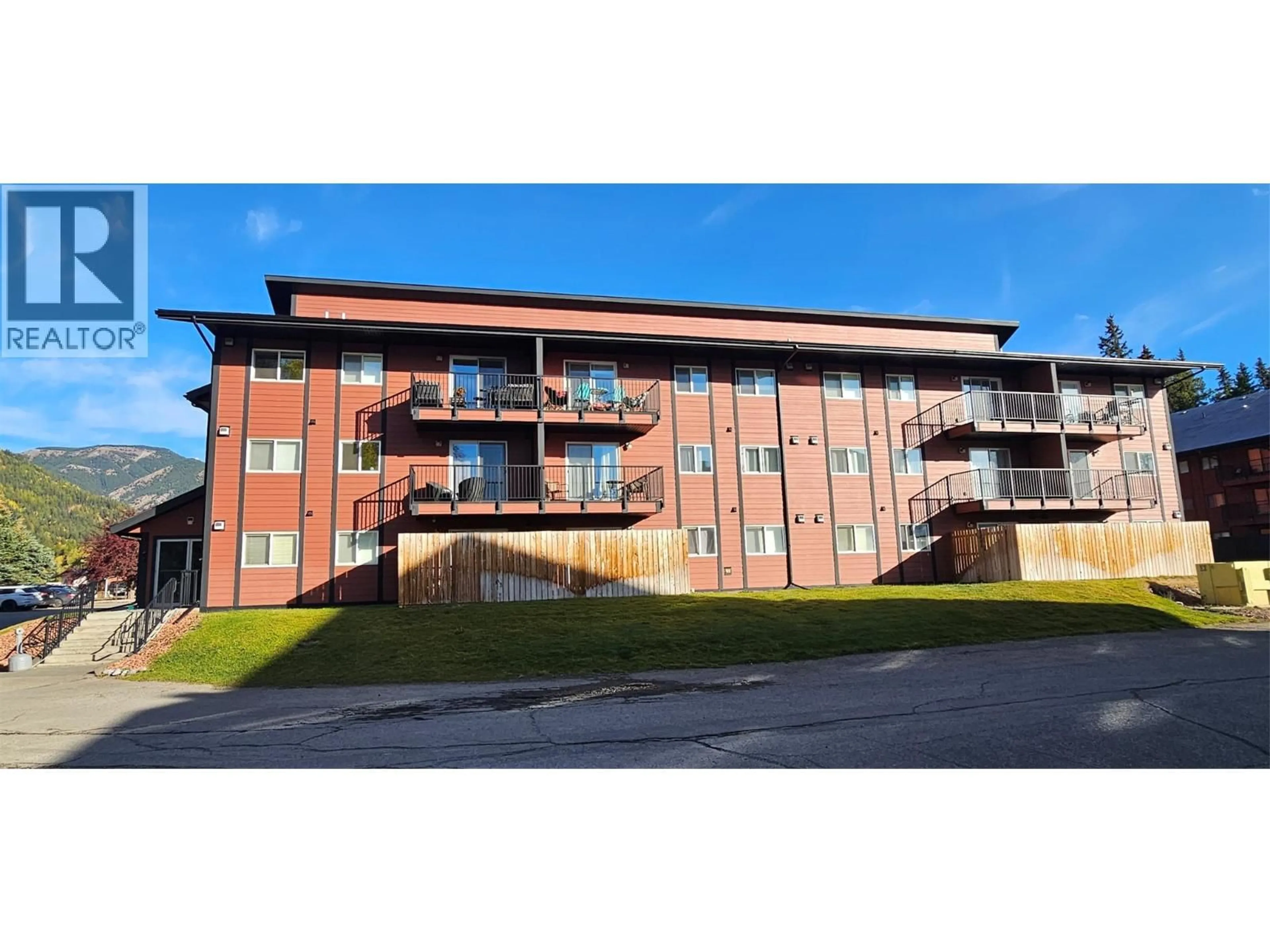 A pic from outside/outdoor area/front of a property/back of a property/a pic from drone, building for 222B - 1286 PONDEROSA DRIVE, Sparwood British Columbia V0B2G2