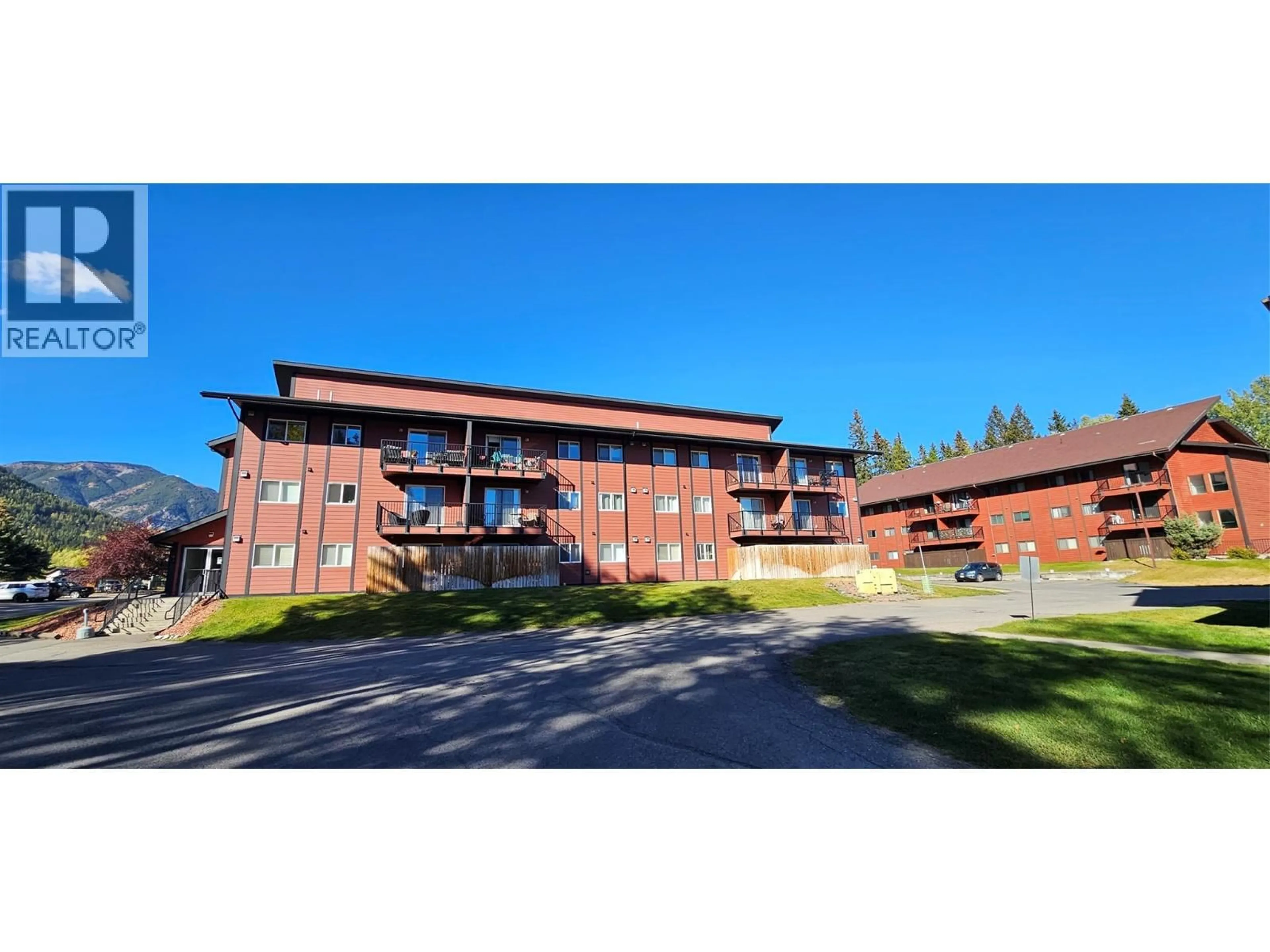 A pic from outside/outdoor area/front of a property/back of a property/a pic from drone, building for 222B - 1286 PONDEROSA DRIVE, Sparwood British Columbia V0B2G2