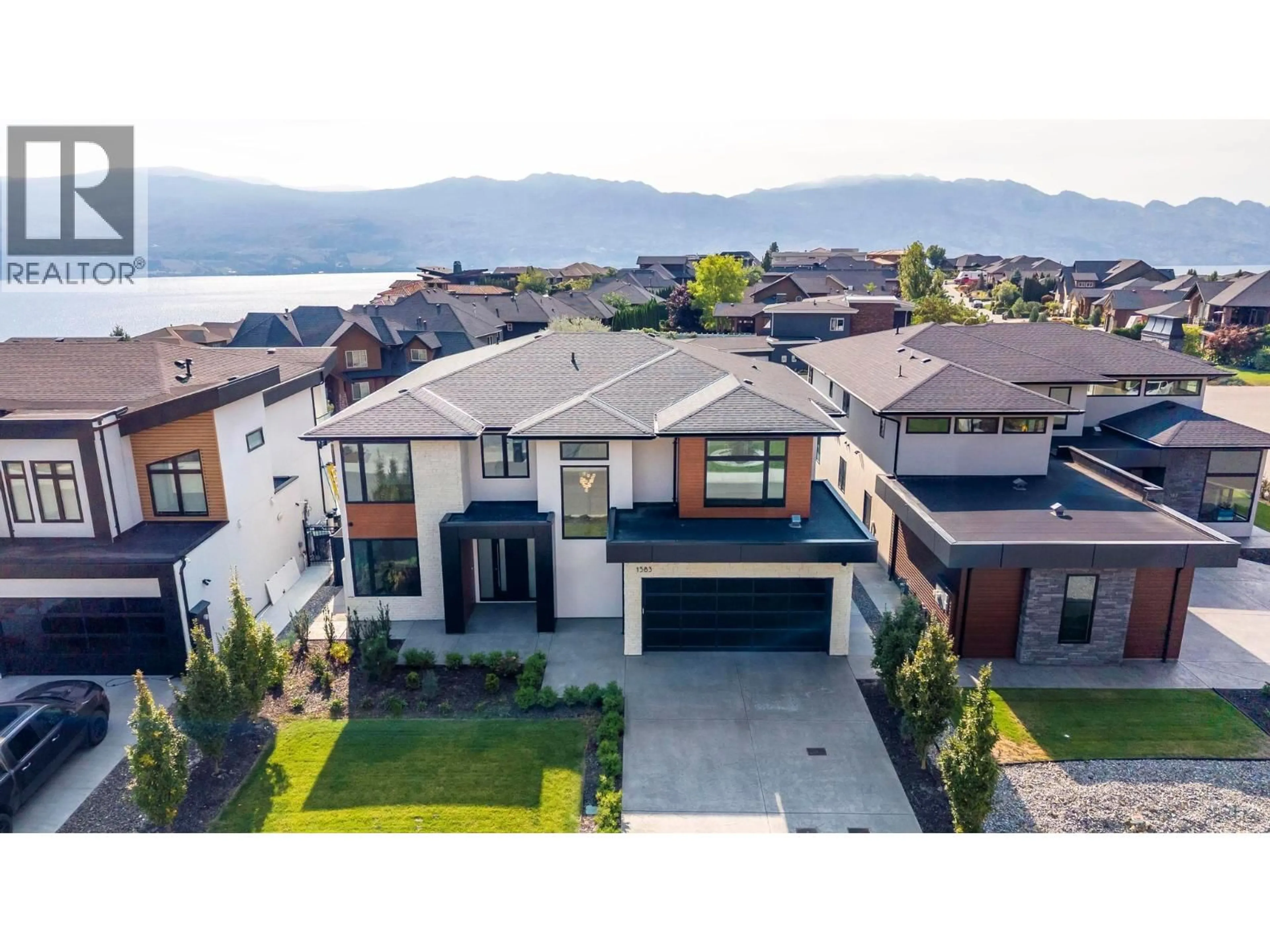 A pic from outside/outdoor area/front of a property/back of a property/a pic from drone, mountain view for 1583 MALBEC PLACE, West Kelowna British Columbia V4T3B5