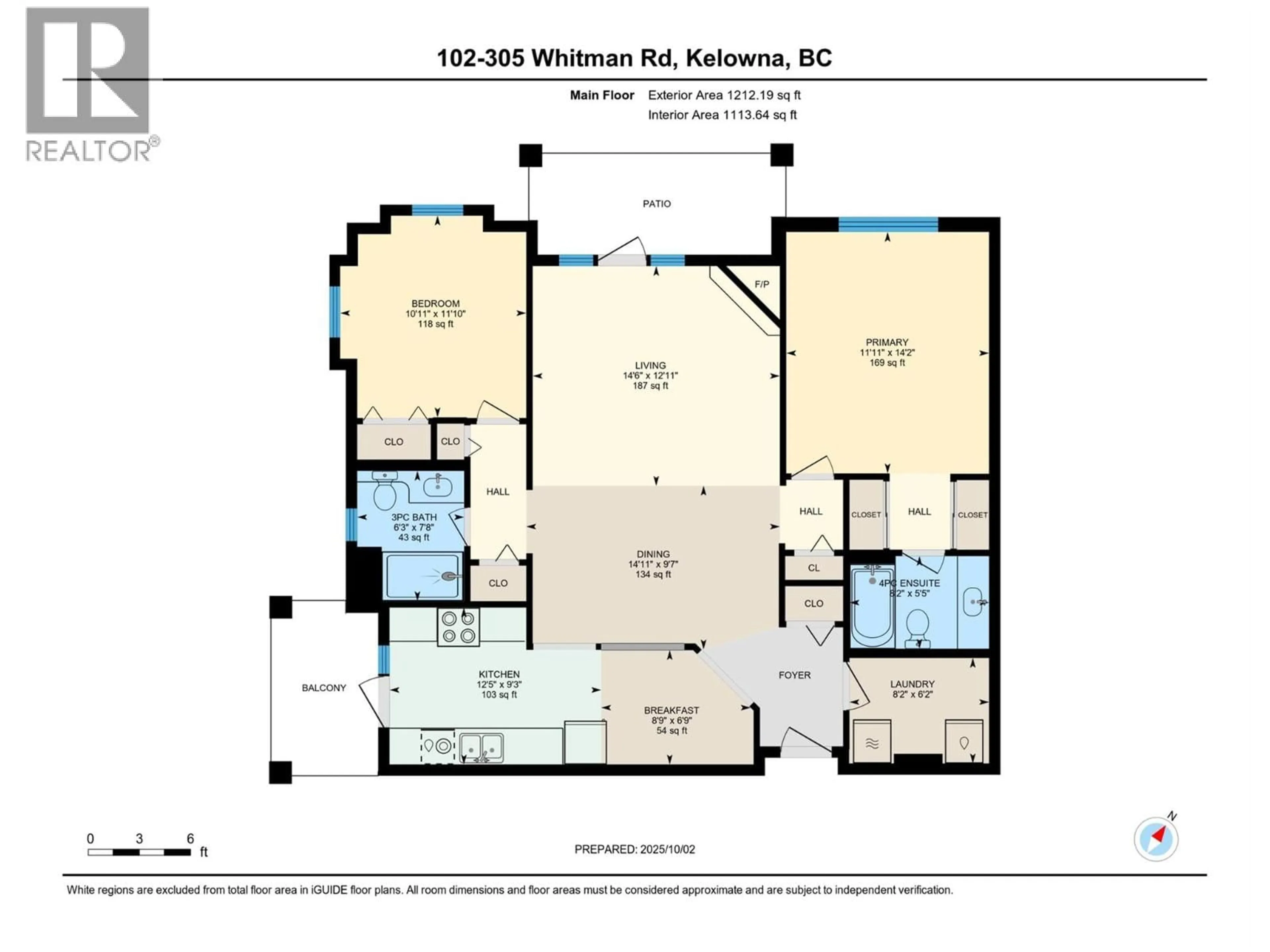 Floor plan for 102 - 305 WHITMAN ROAD, Kelowna British Columbia V1V2P3