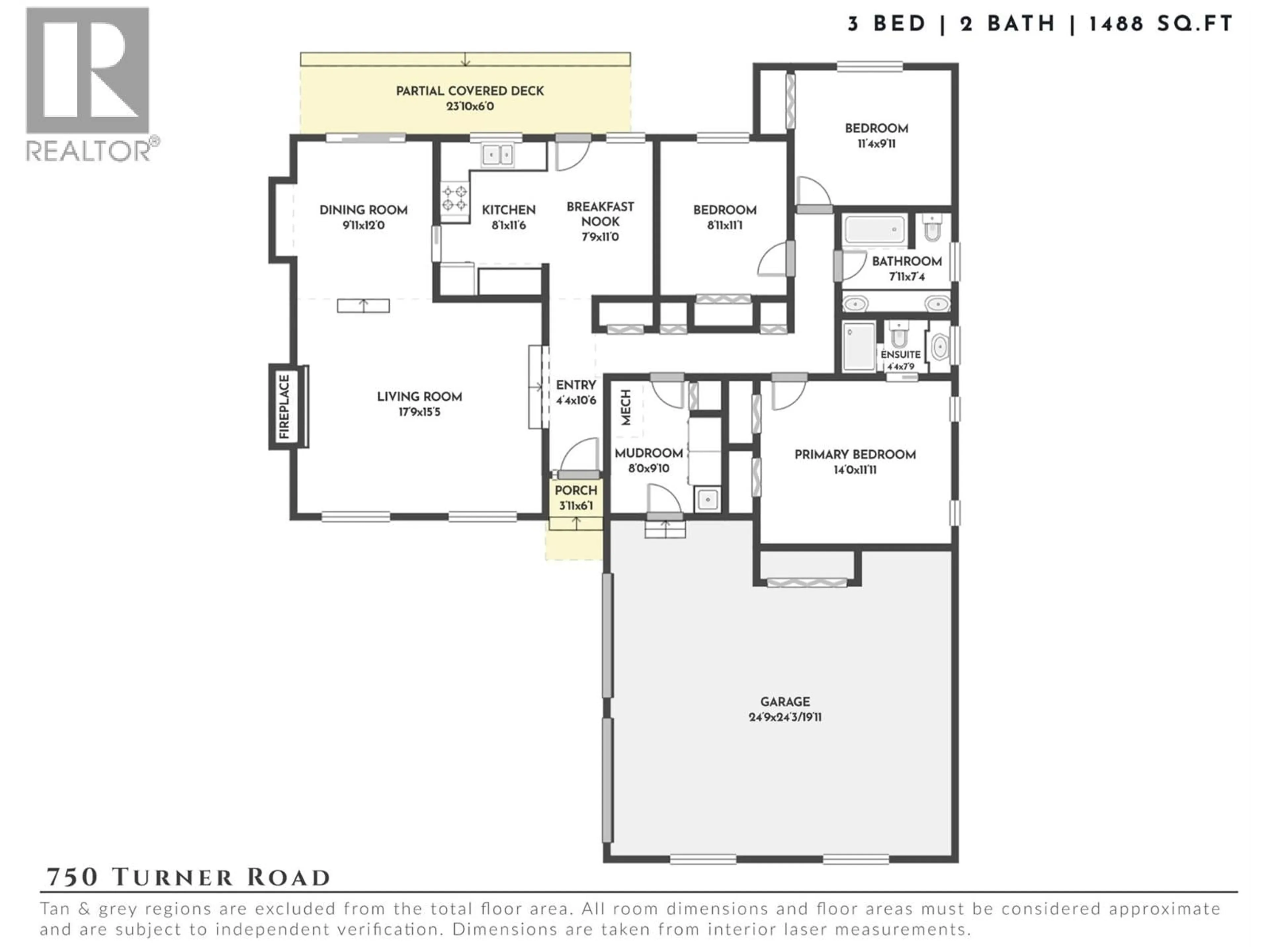 Floor plan for 750 TURNER ROAD, Kelowna British Columbia V1W2K8