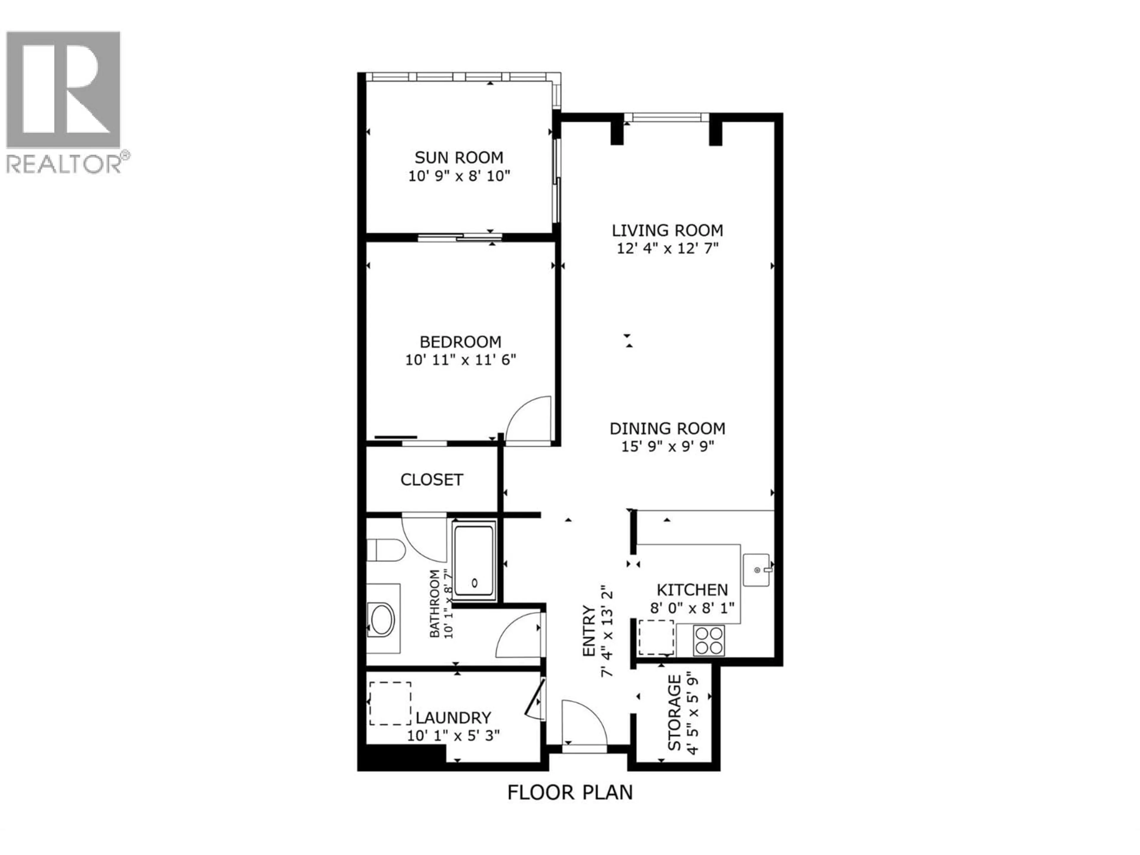 Floor plan for 110 - 1075 BERNARD AVENUE, Kelowna British Columbia V1Y6P7