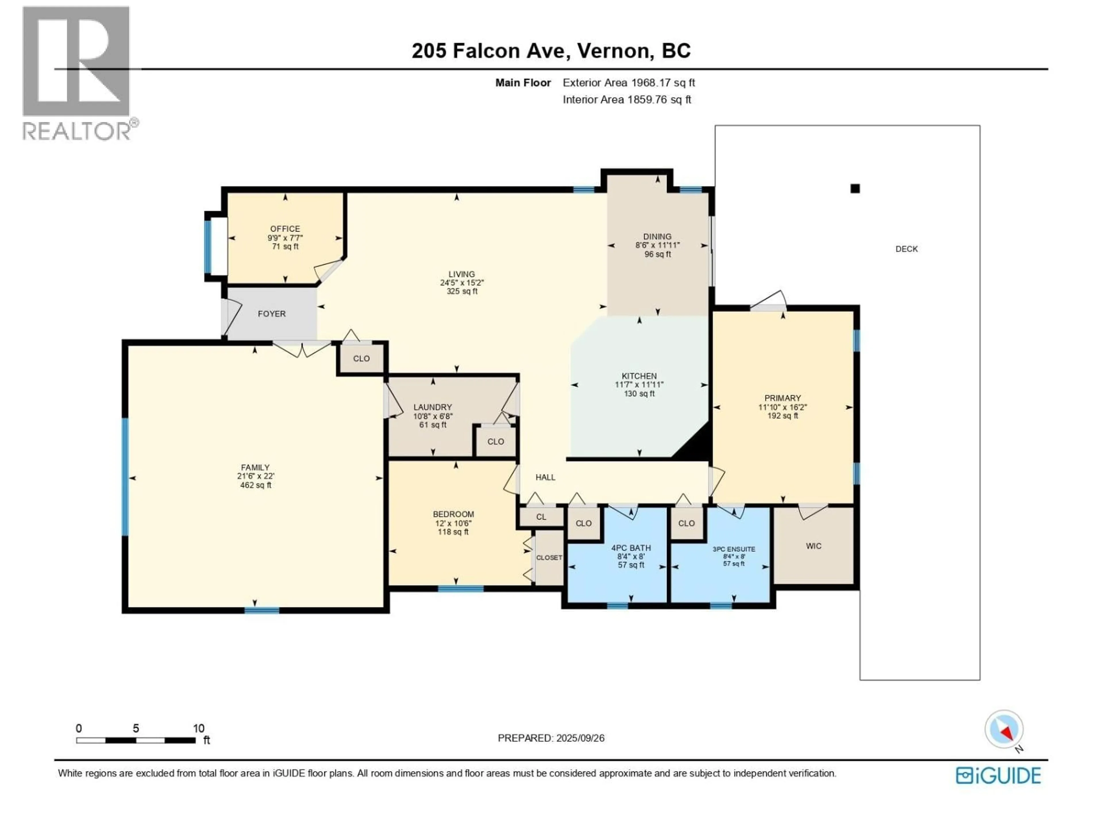 Floor plan for 205 FALCON AVENUE, Vernon British Columbia V1H2A1