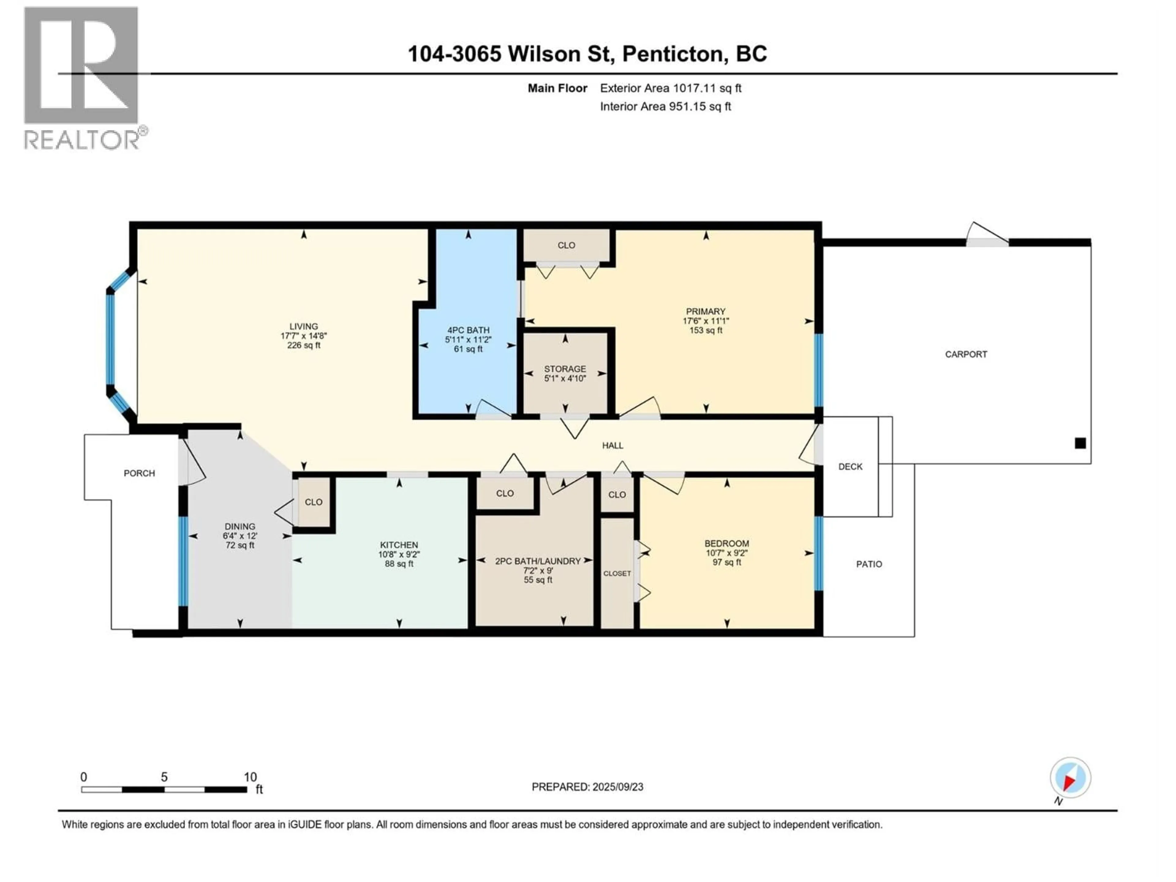 Floor plan for 104 - 3065 WILSON STREET, Penticton British Columbia V2A7K3