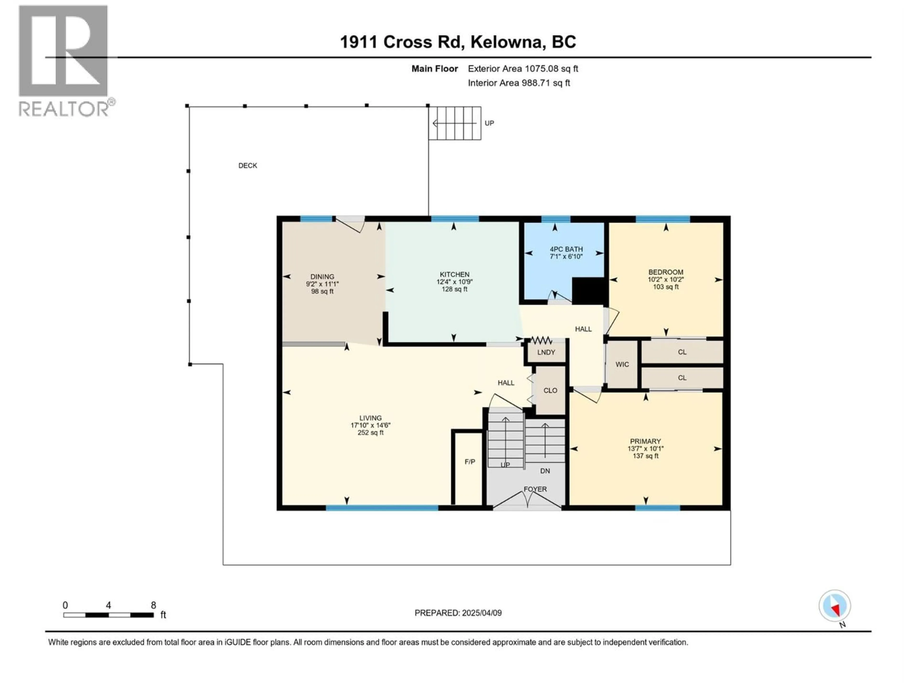 Floor plan for 1911 CROSS ROAD, Kelowna British Columbia V1V2E4