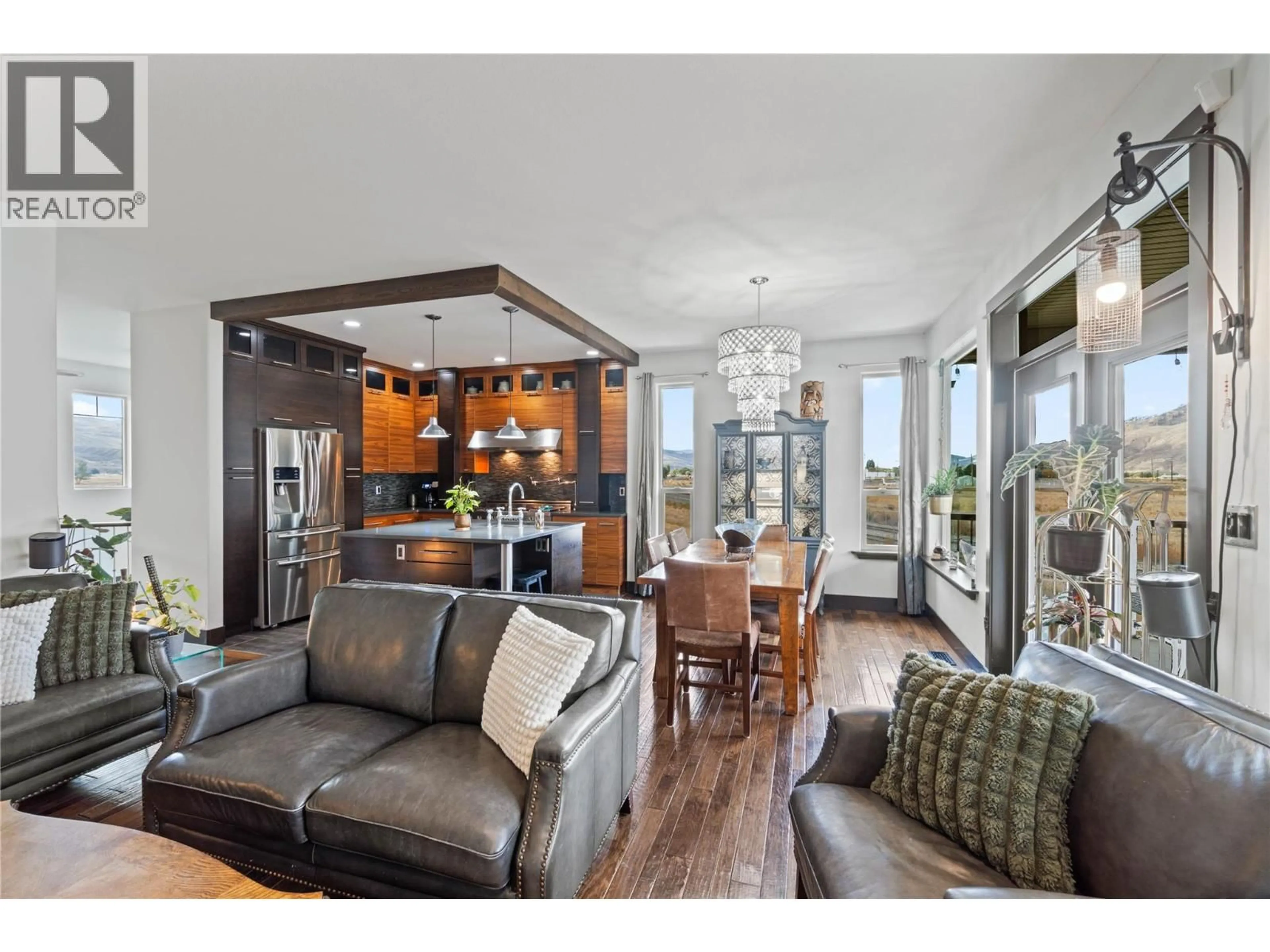 Open concept kitchen, wood/laminate floor for 2690 BRIARWOOD AVENUE, Kamloops British Columbia V2B0E2