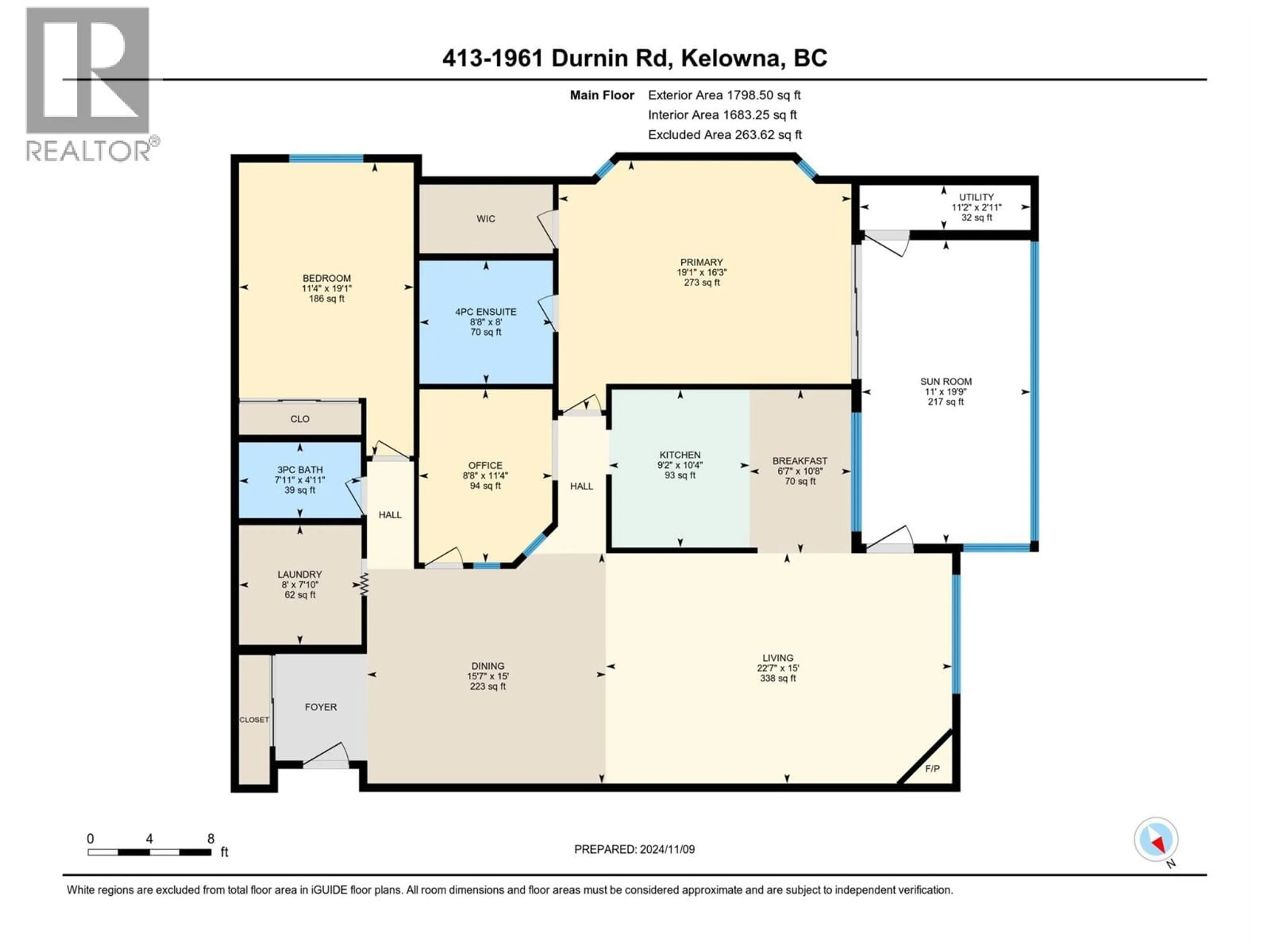 Floor plan for 413 - 1961 DURNIN ROAD, Kelowna British Columbia V1X7K6