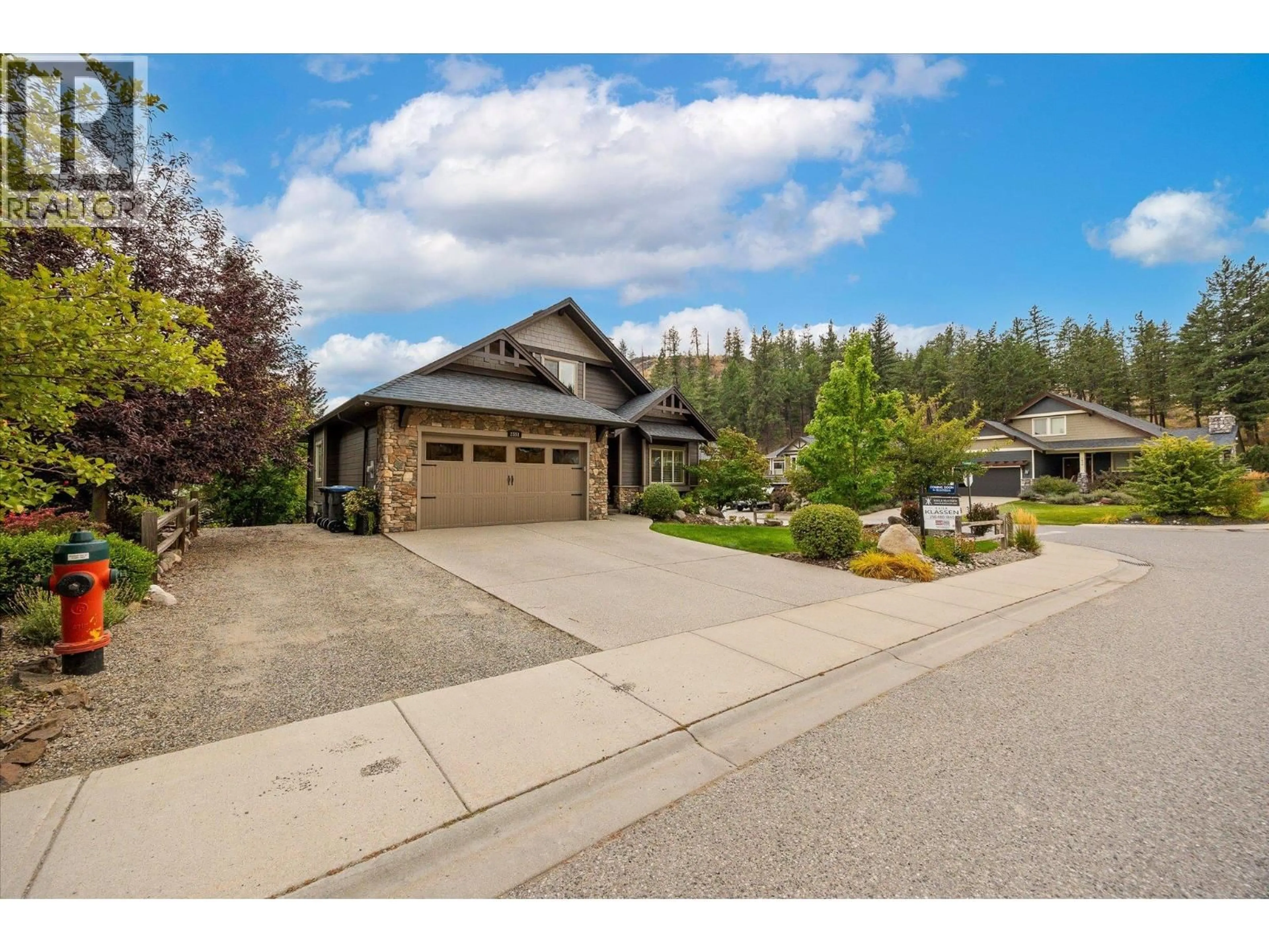 A pic from outside/outdoor area/front of a property/back of a property/a pic from drone, street for 2551 PARAMOUNT DRIVE, West Kelowna British Columbia V4T3H5
