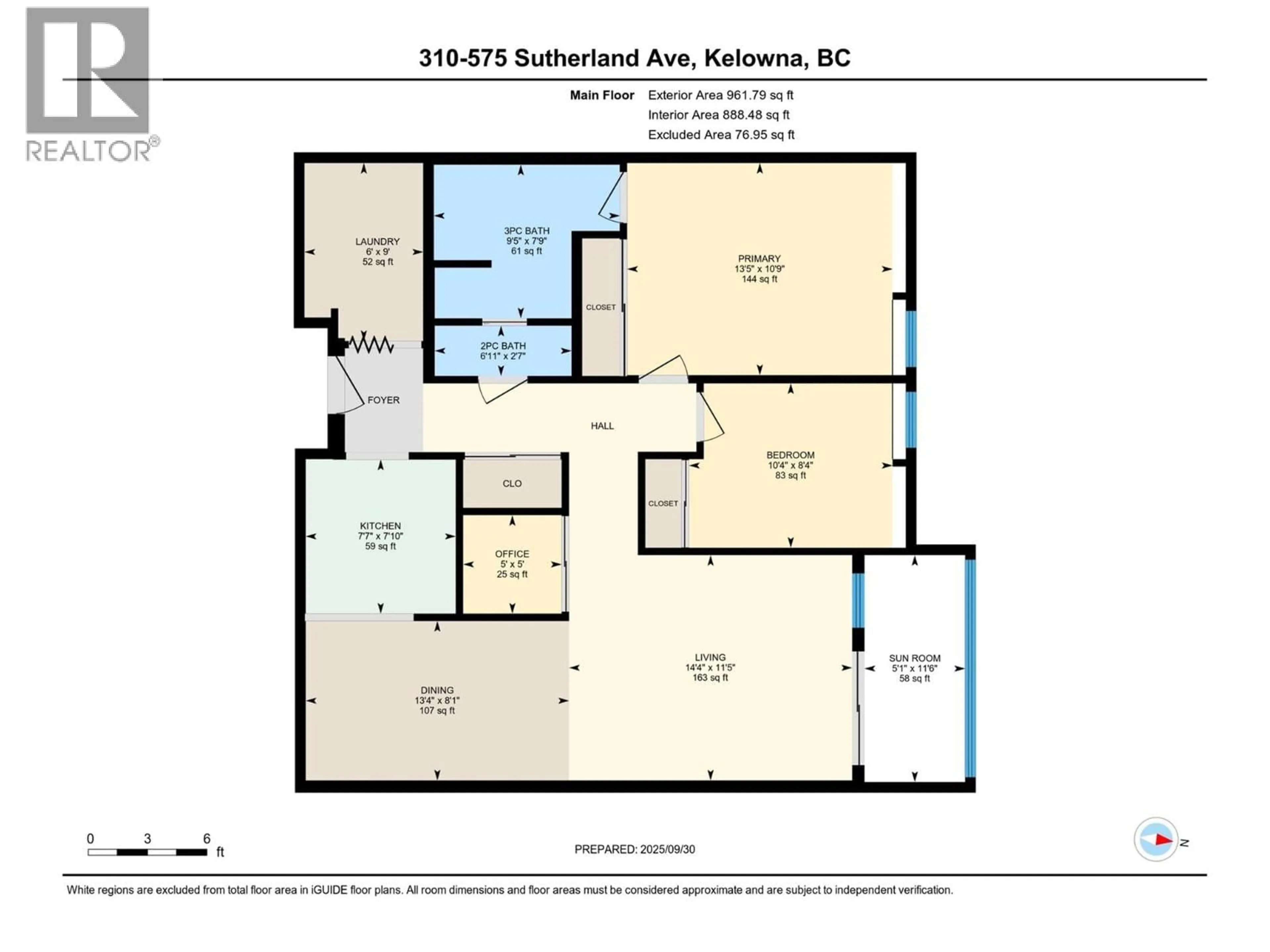 Floor plan for 310 - 575 SUTHERLAND AVENUE, Kelowna British Columbia V1Y8V1