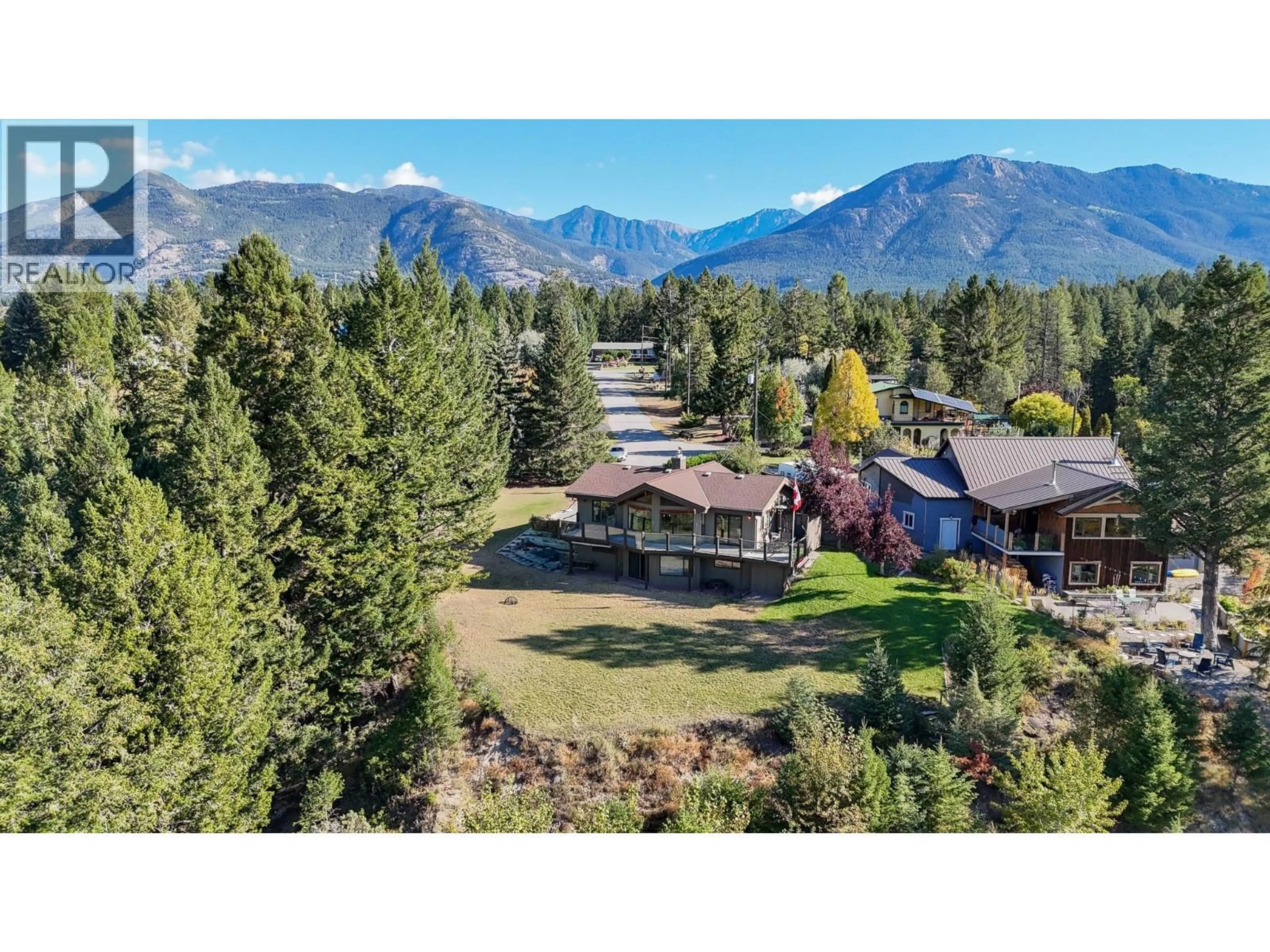 A pic from outside/outdoor area/front of a property/back of a property/a pic from drone, mountain view for 4721 WILMAI ROAD, Windermere British Columbia V0B2L2