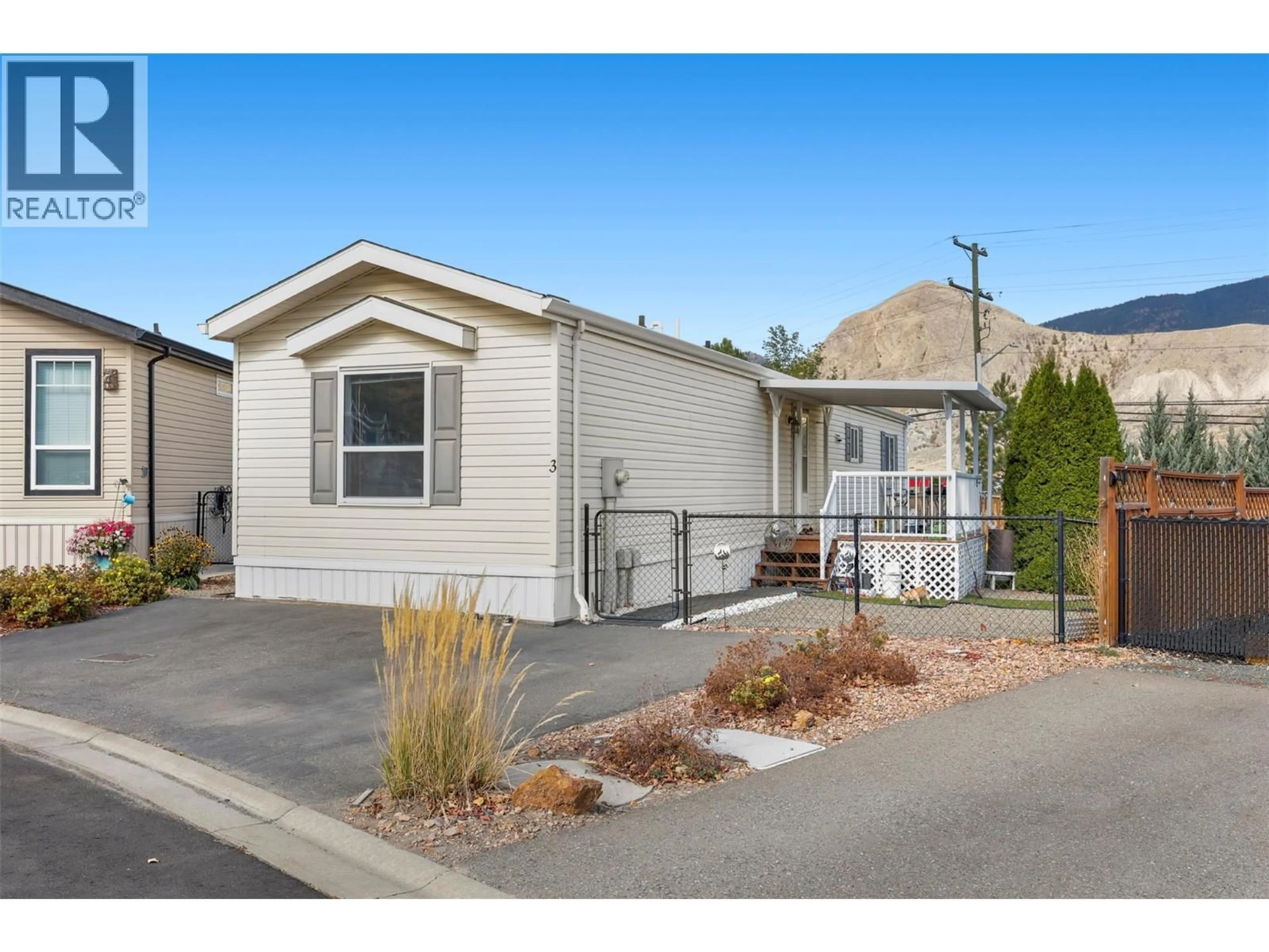 Home with vinyl exterior material, street for 3 - 7805 DALLAS DRIVE, Kamloops British Columbia V2C0E5