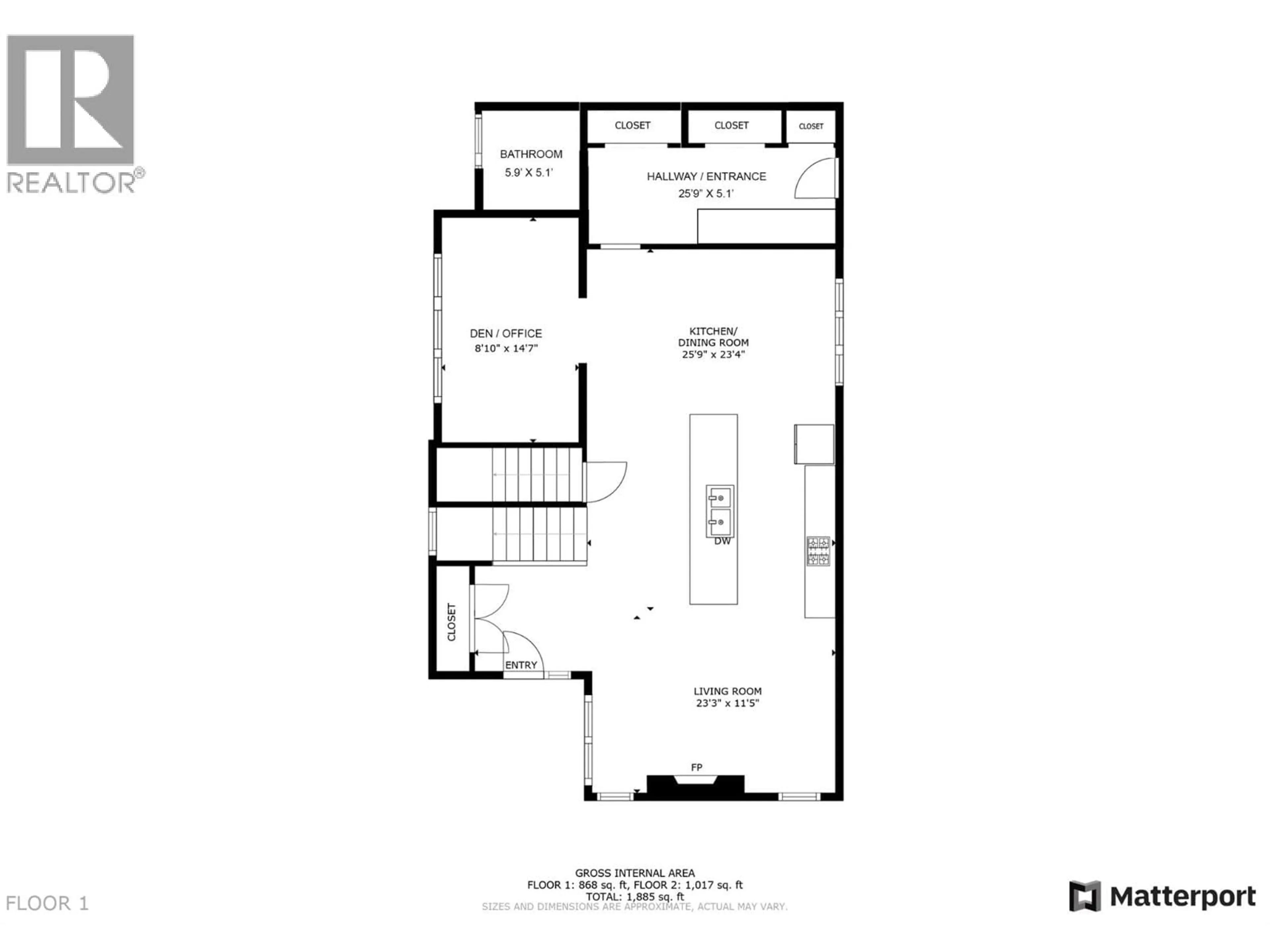 Floor plan for 1292 ETHEL STREET, Kelowna British Columbia V1Y2W7