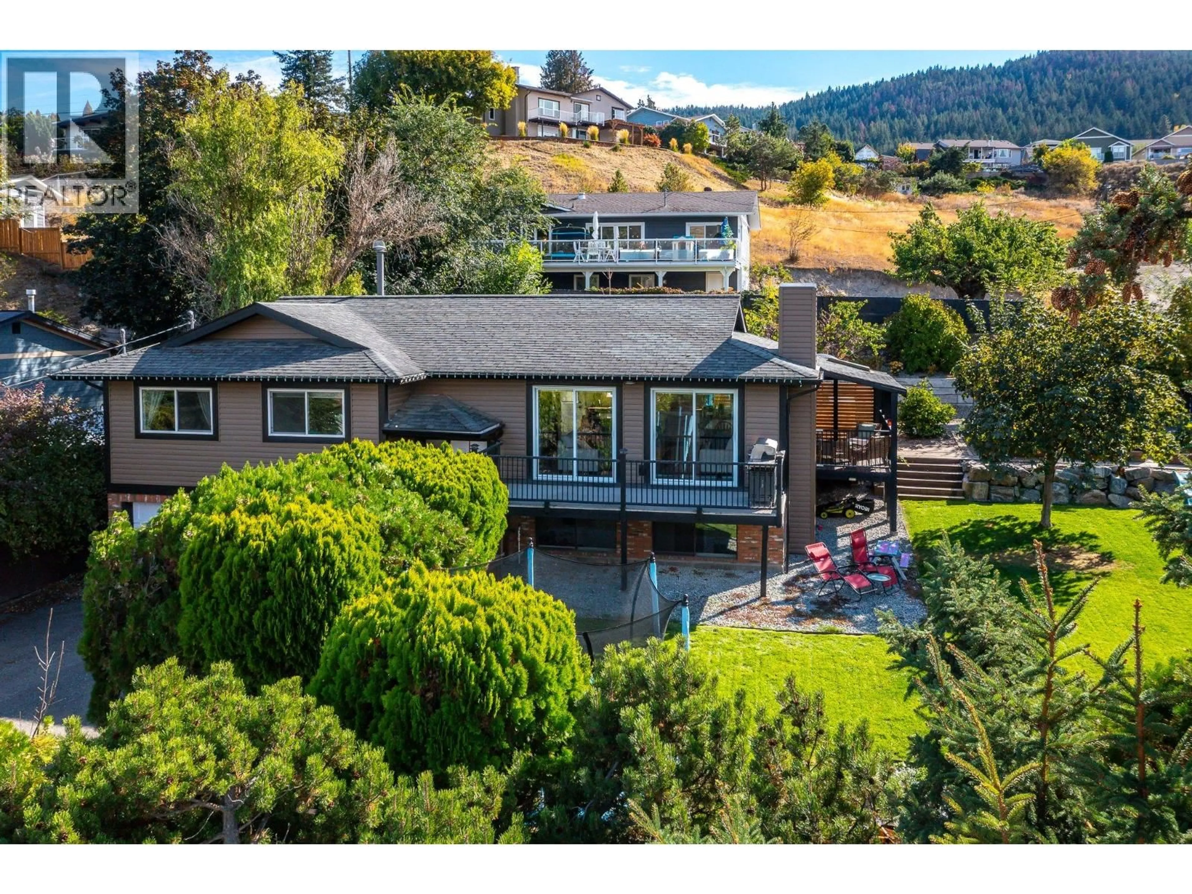 A pic from outside/outdoor area/front of a property/back of a property/a pic from drone, water/lake/river/ocean view for 7590 KLINGER ROAD, Vernon British Columbia V1H1H4