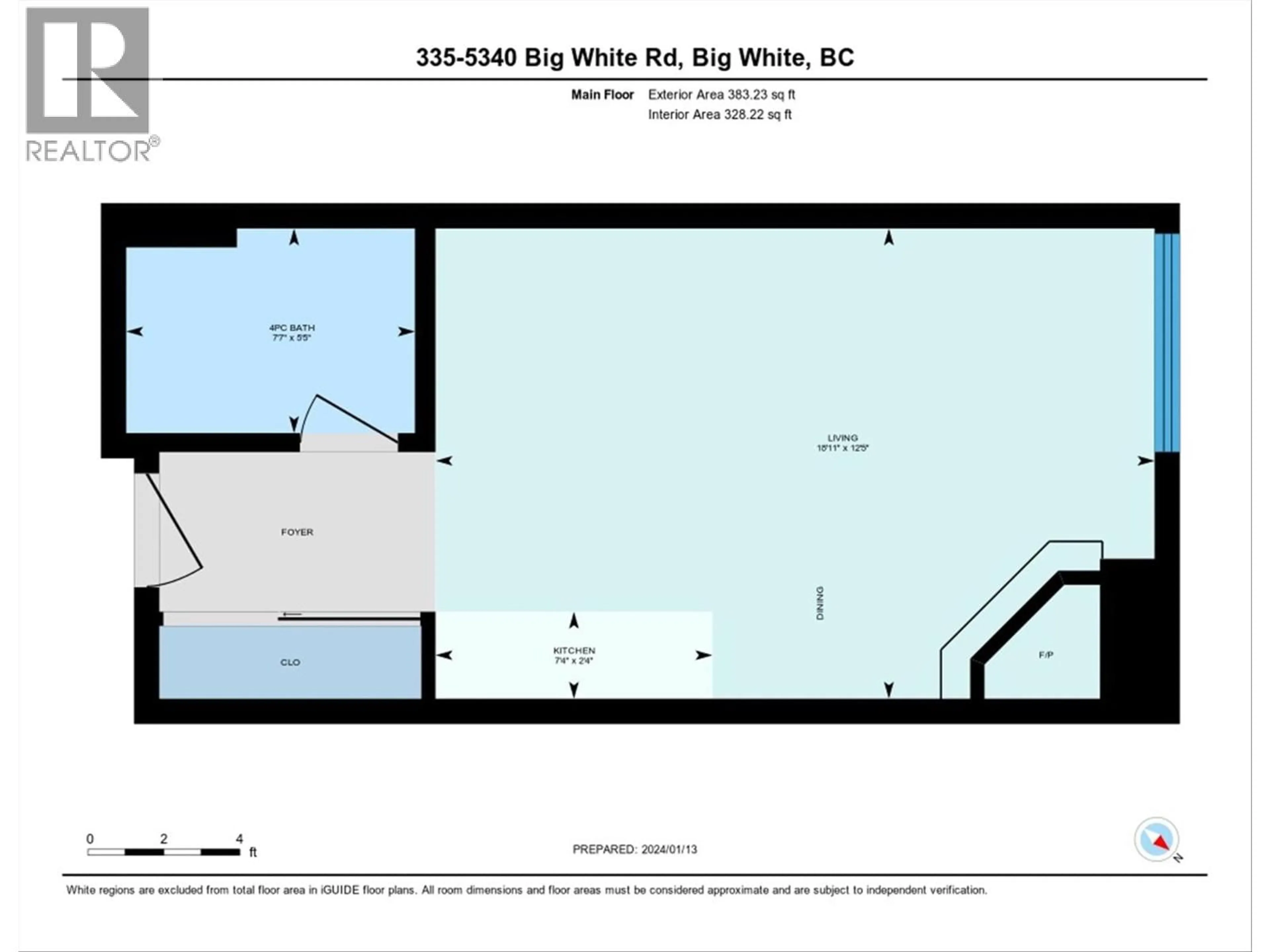 Floor plan for 335 - 5340 BIG WHITE ROAD, Big White British Columbia V1P1P3