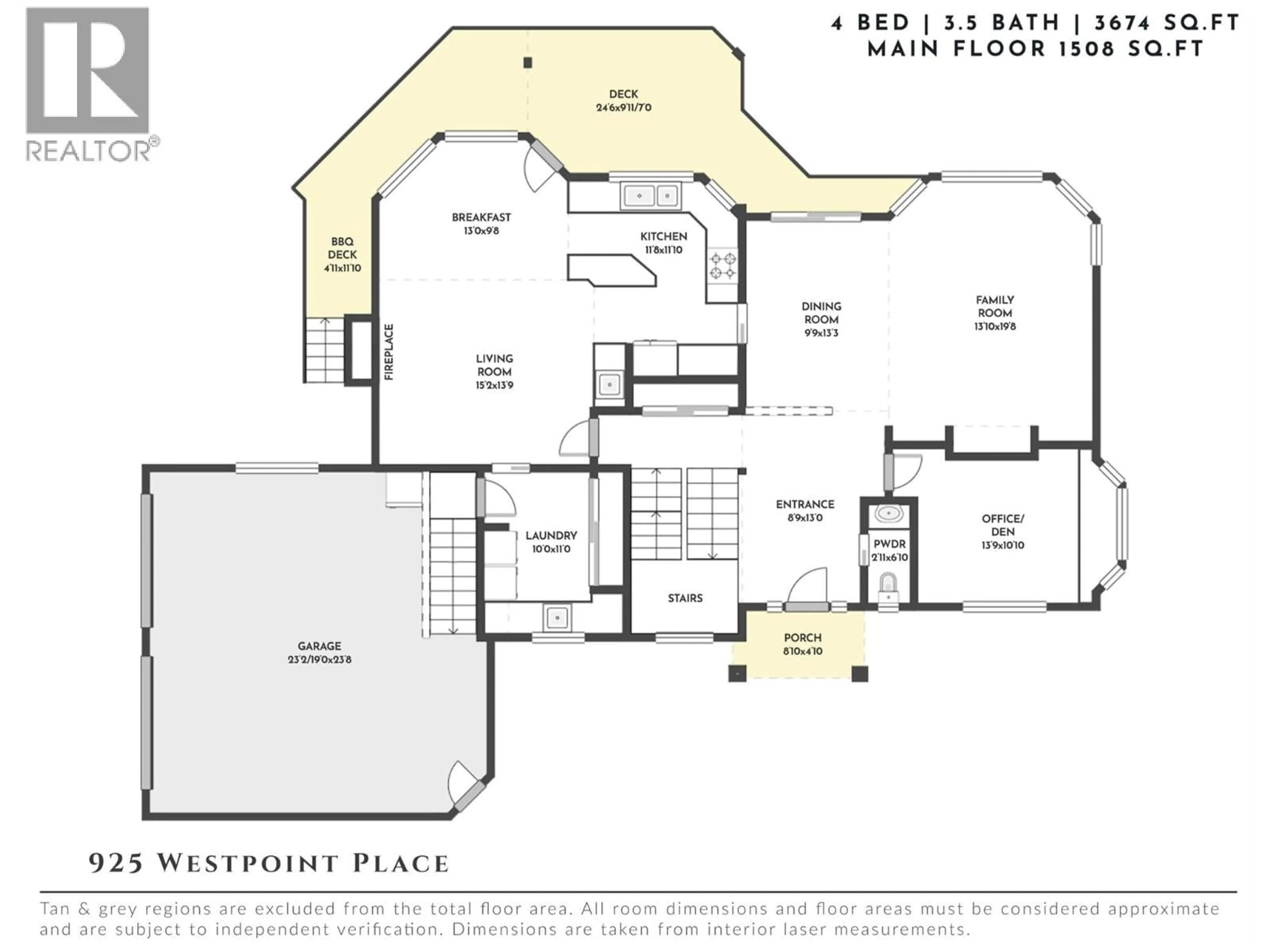 Floor plan for 925 WESTPOINT PLACE, Kelowna British Columbia V1W2Z3
